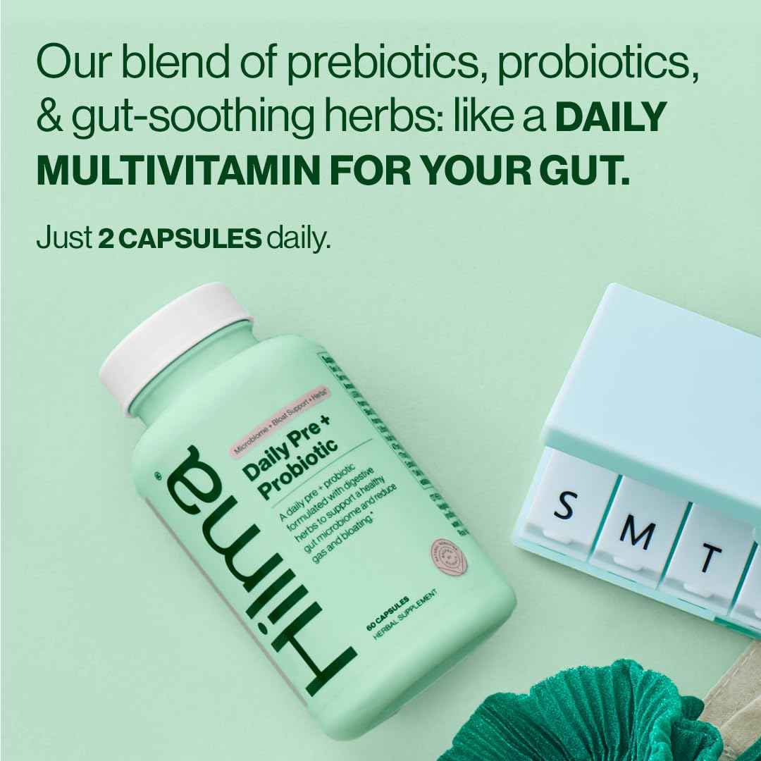 Hilma Pre + Probiotic Capsules side view showing label