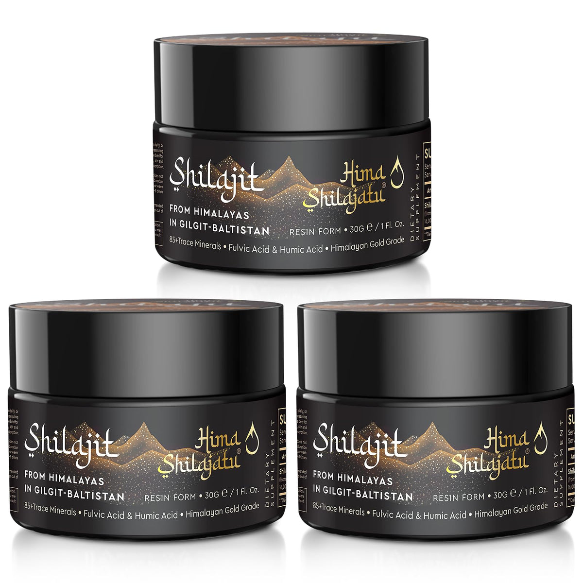 Hima Shilajatu Pure Organic Shilajit Resin jar front view
