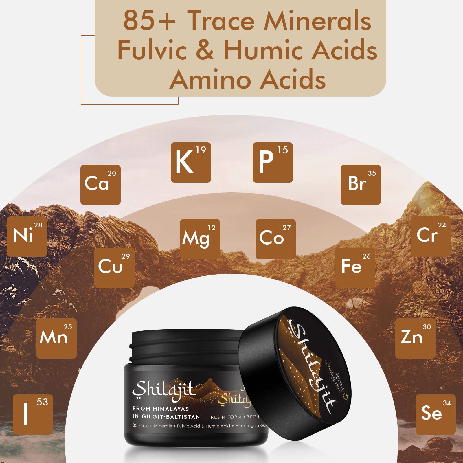 Hima Shilajatu Shilajit Resin jar with packaging details