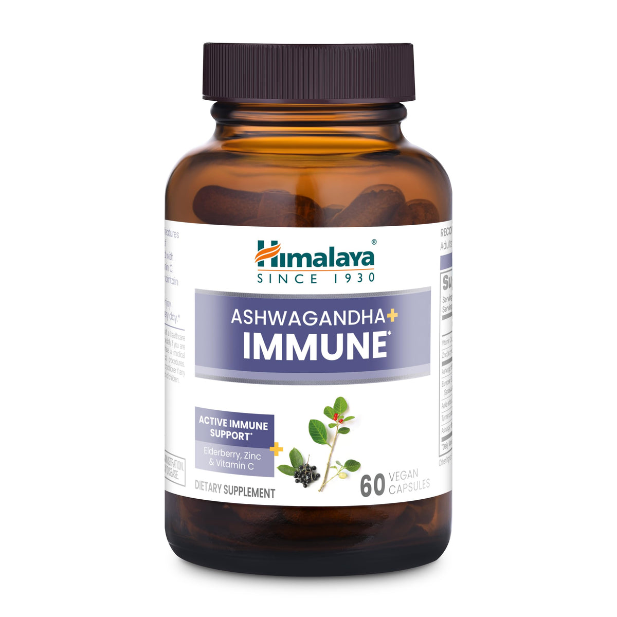 Himalaya Ashwagandha Capsules 60 Count front view