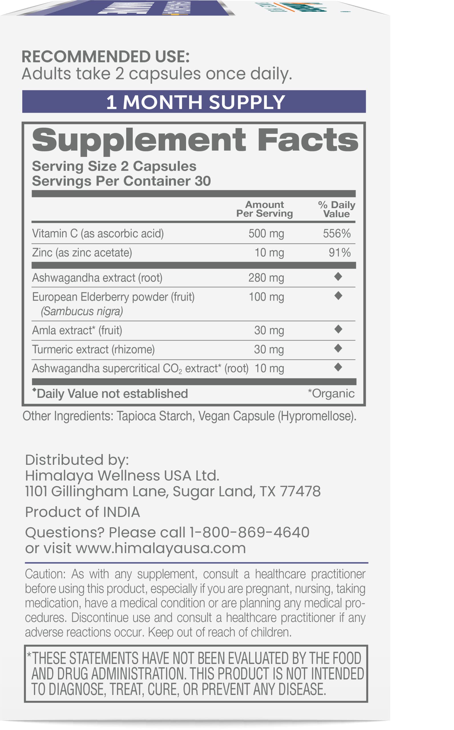 Himalaya Ashwagandha Capsules bottle with label