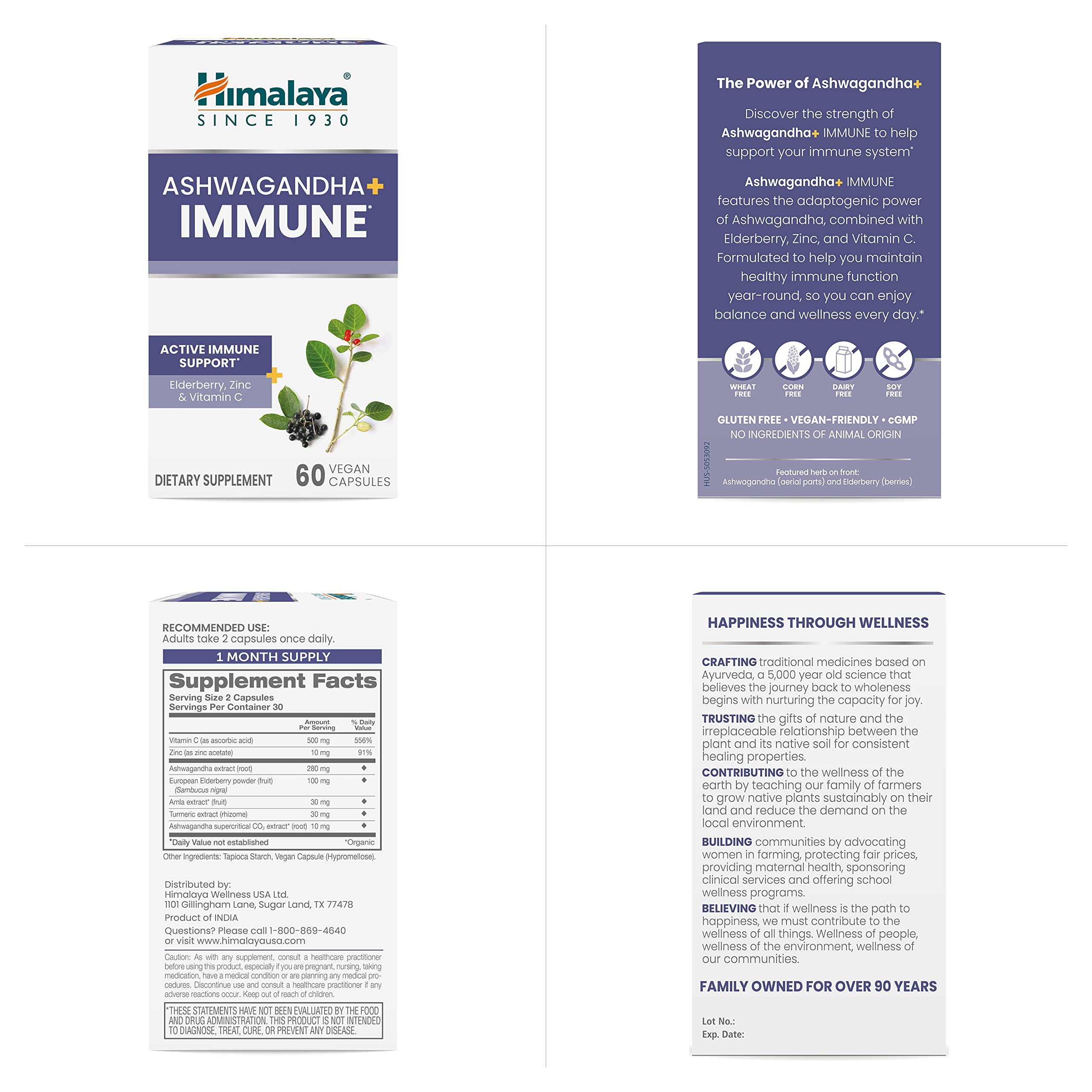Himalaya Ashwagandha Capsules with other herbal supplements