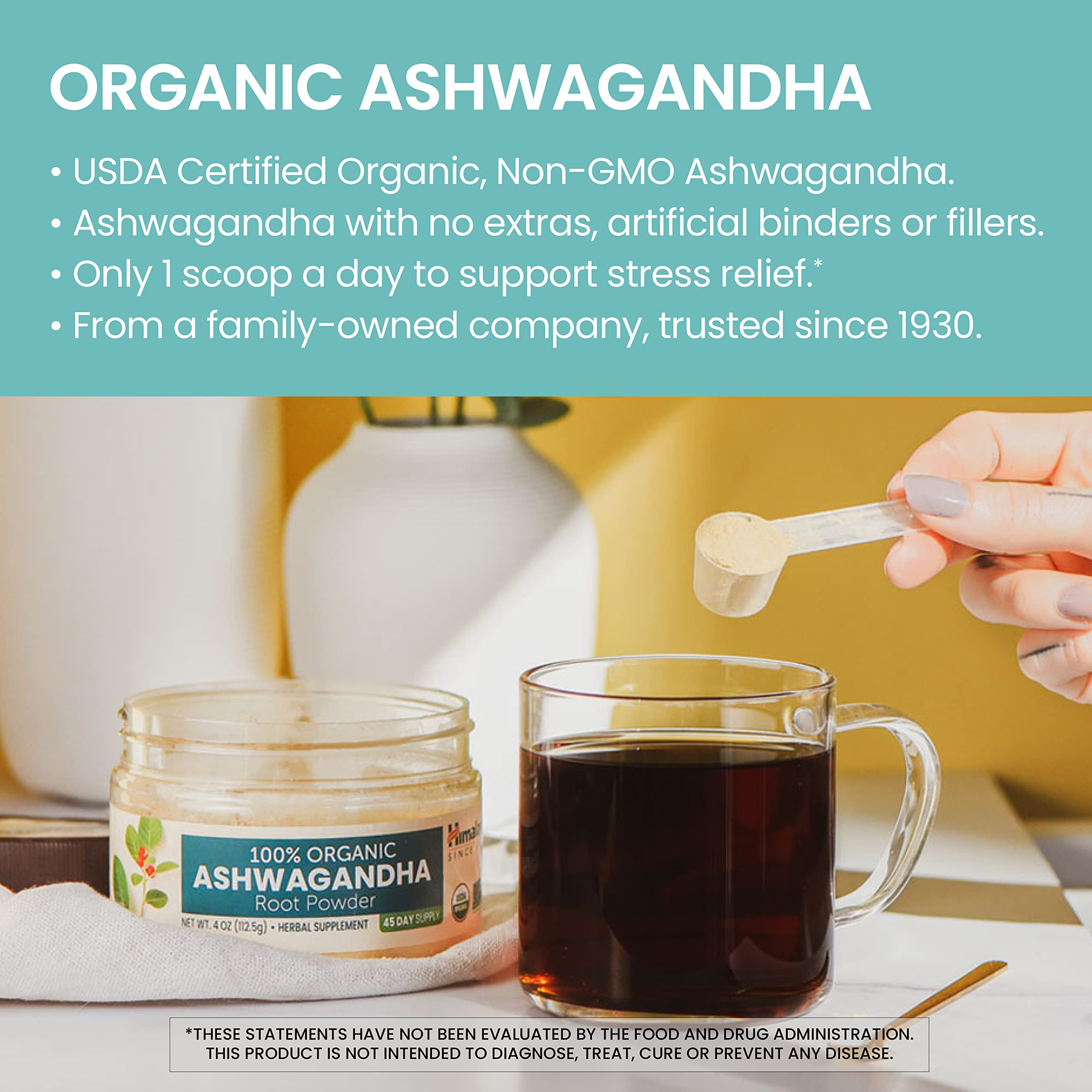 Himalaya Ashwagandha Powder scoop with powder