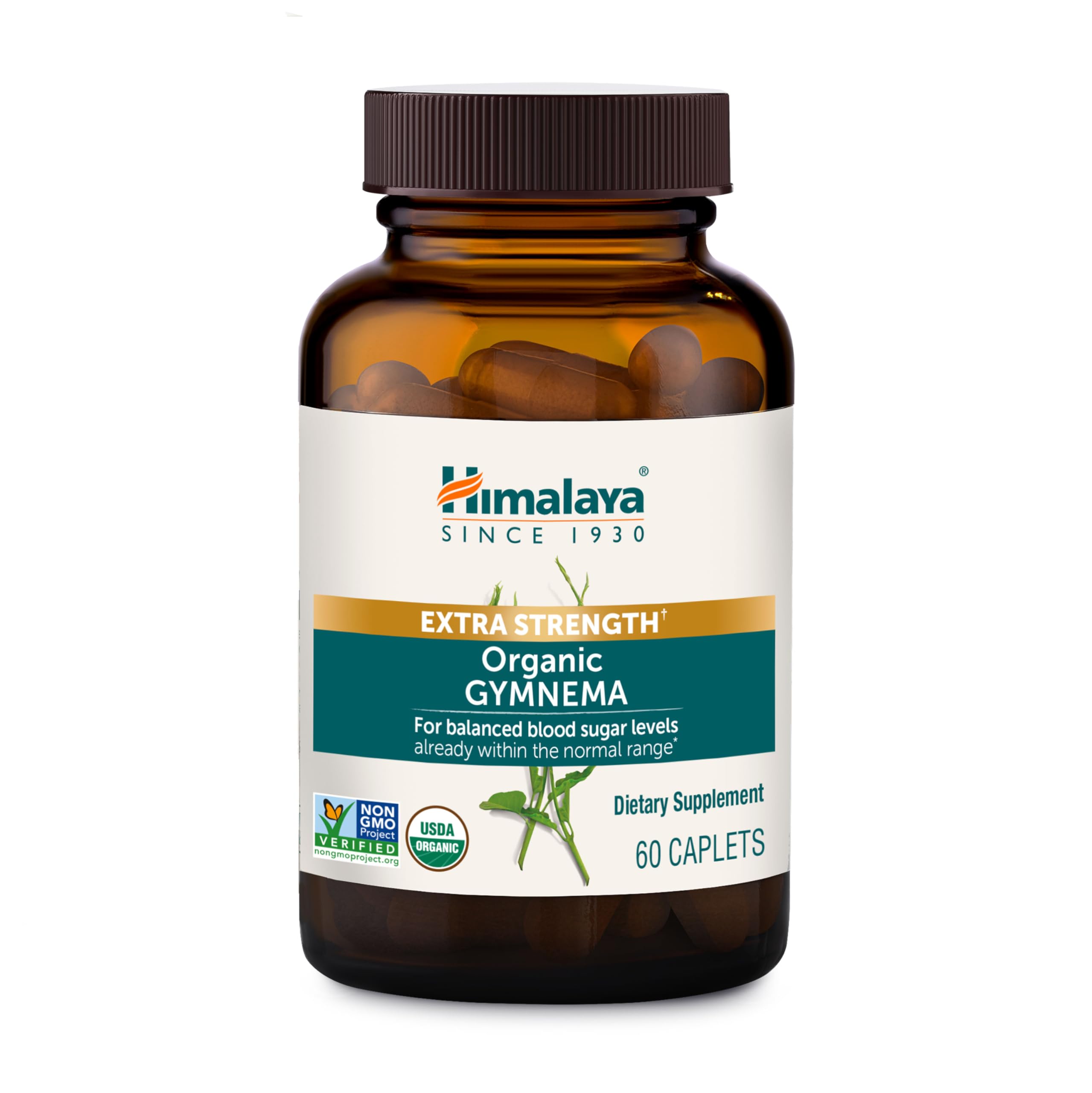 Himalaya Extra Strength Organic Gymnema 600mg Capsules front view