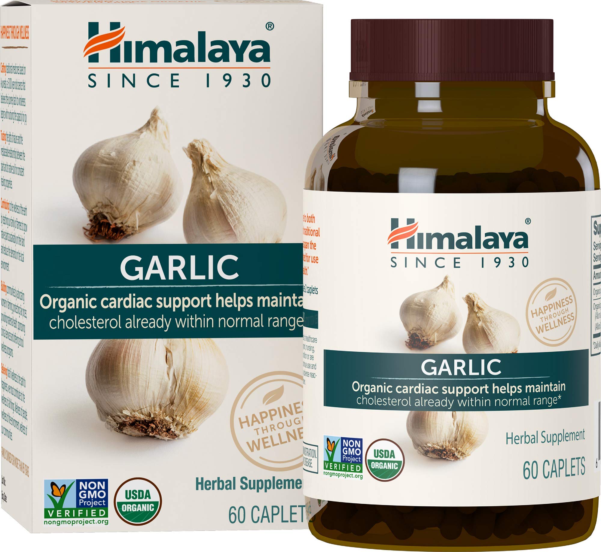 Himalaya Garlic Supplement 120 Caplets side view