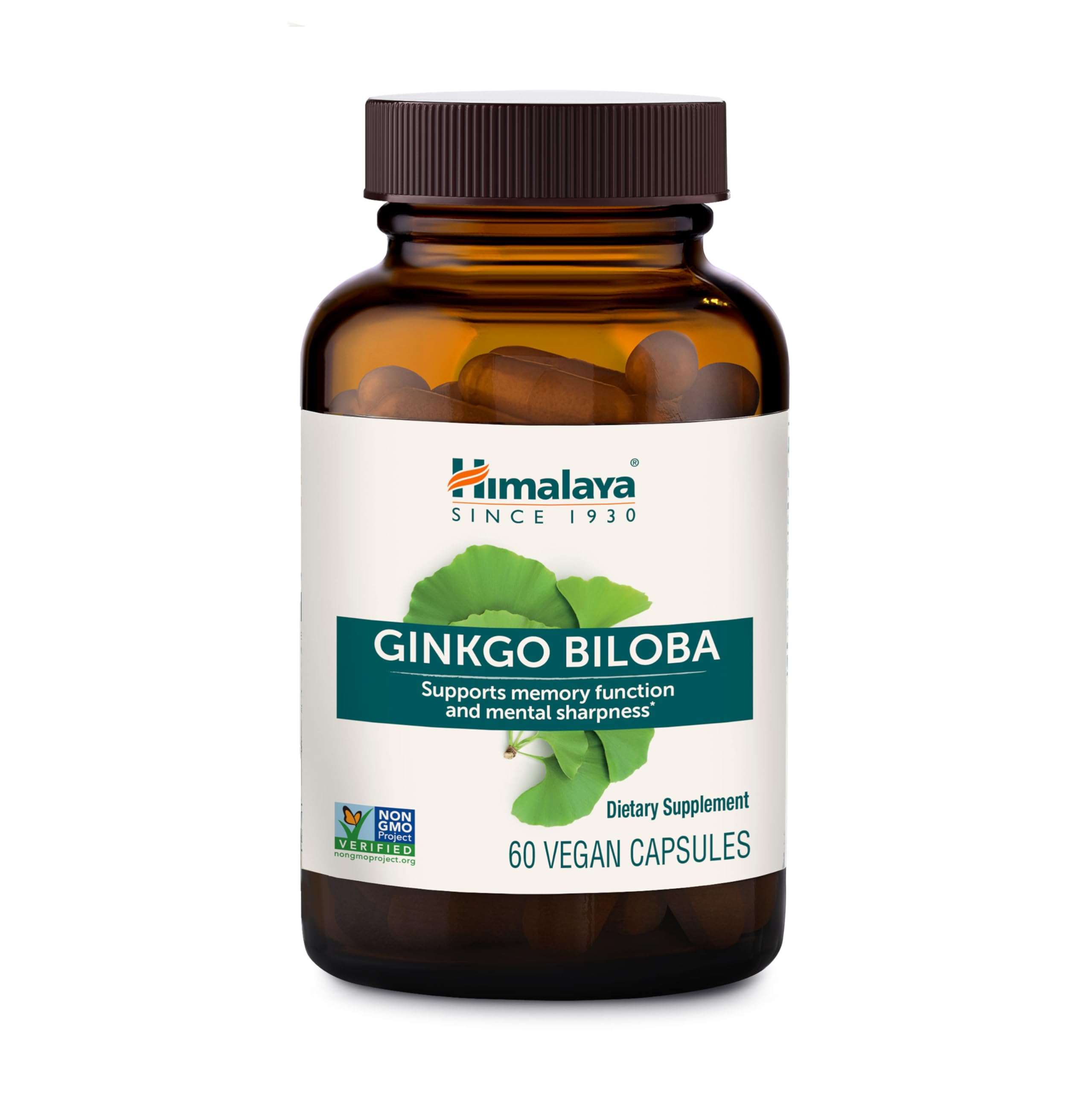 Himalaya Ginkgo Biloba 120mg capsules front view with packaging