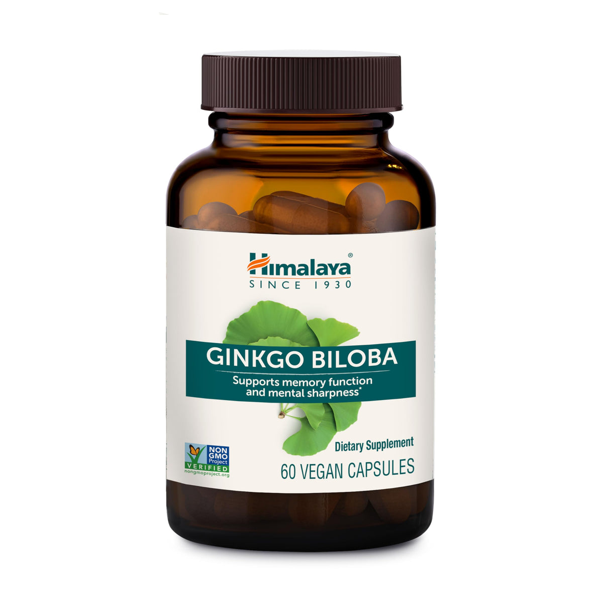 Himalaya Ginkgo Biloba 120mg capsules front view with packaging