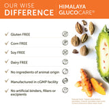 Himalaya GlucoCare Triphala Supplement back view with nutritional information
