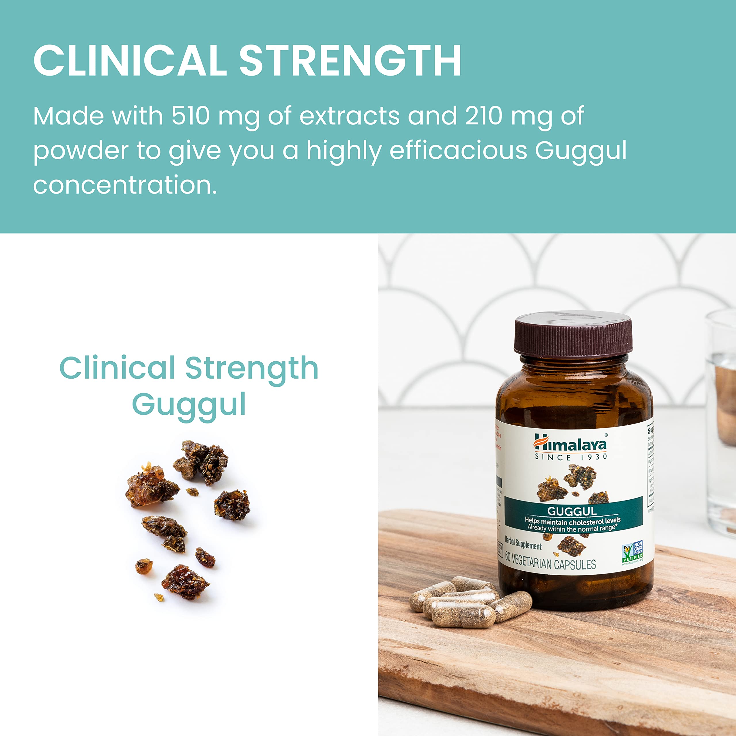 Himalaya Guggul Supplement bottle on a table