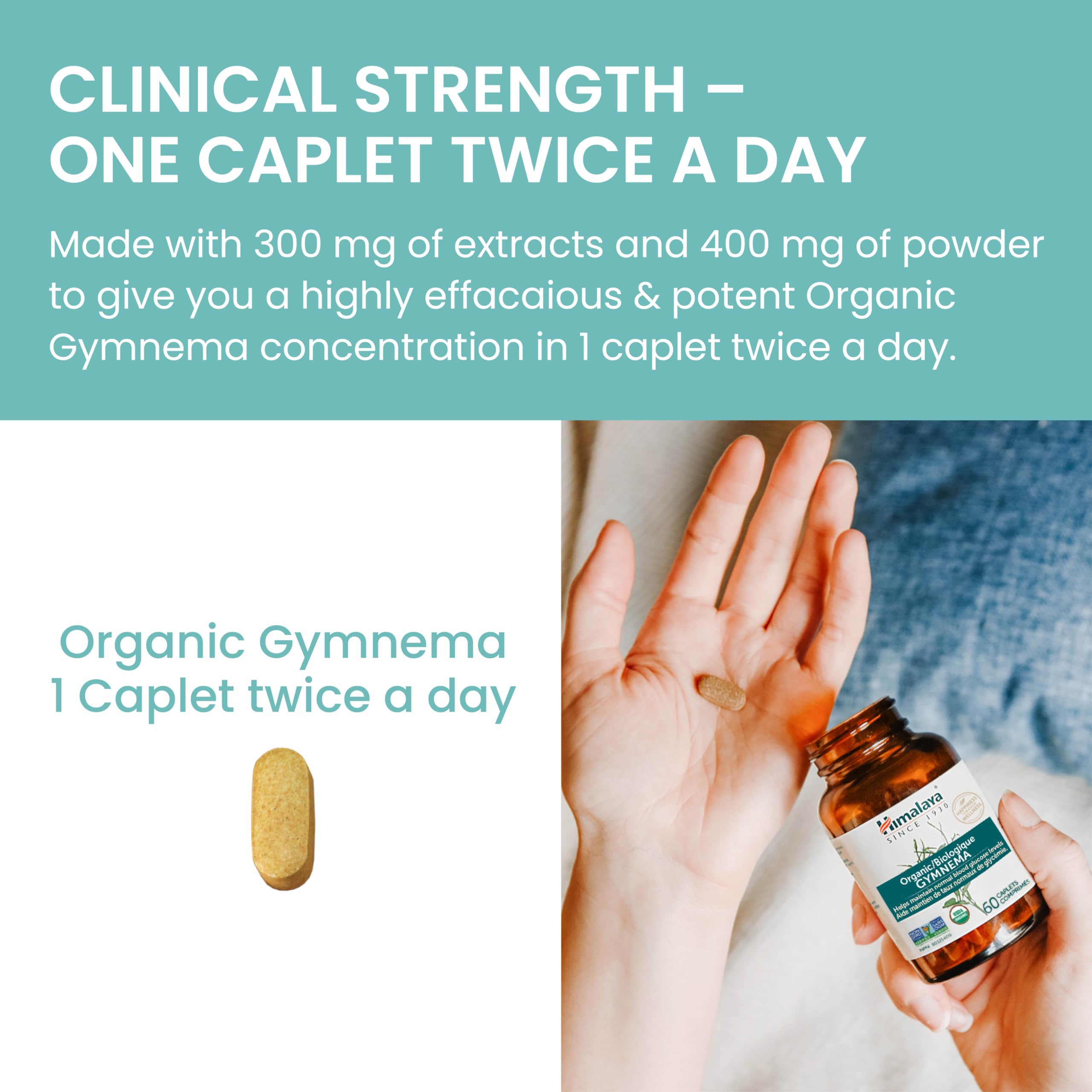 Himalaya Gymnema Sylvestre 700mg supplement on a wooden table