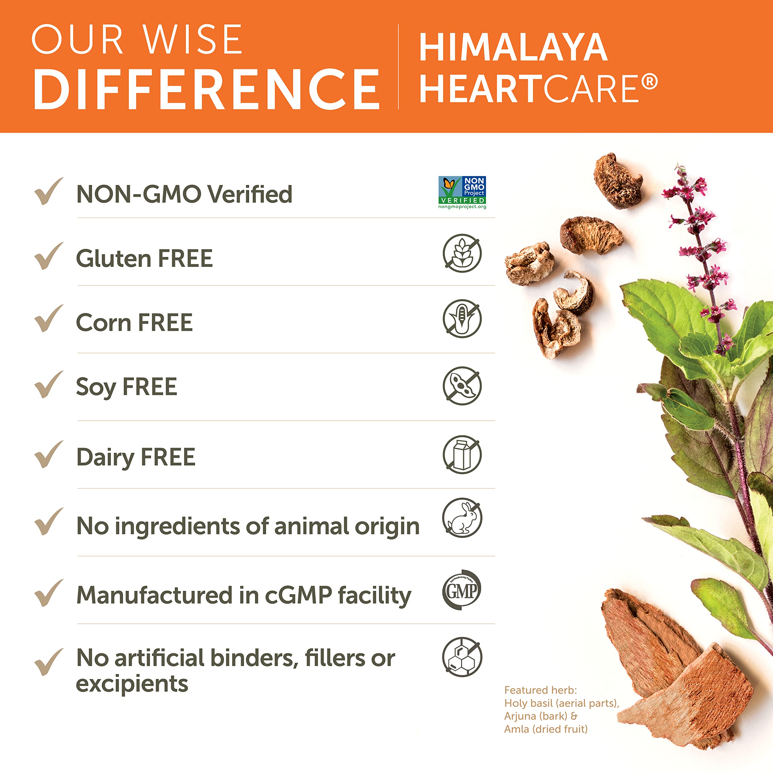 Himalaya HeartCare Herbal Supplement side view