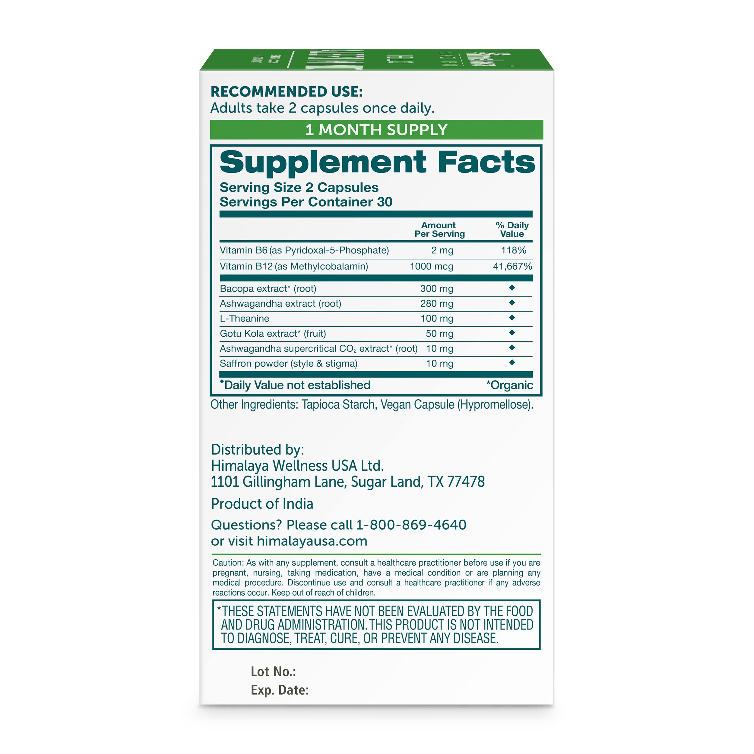 Himalaya Hello Alert Mind Brain Support Supplement side view