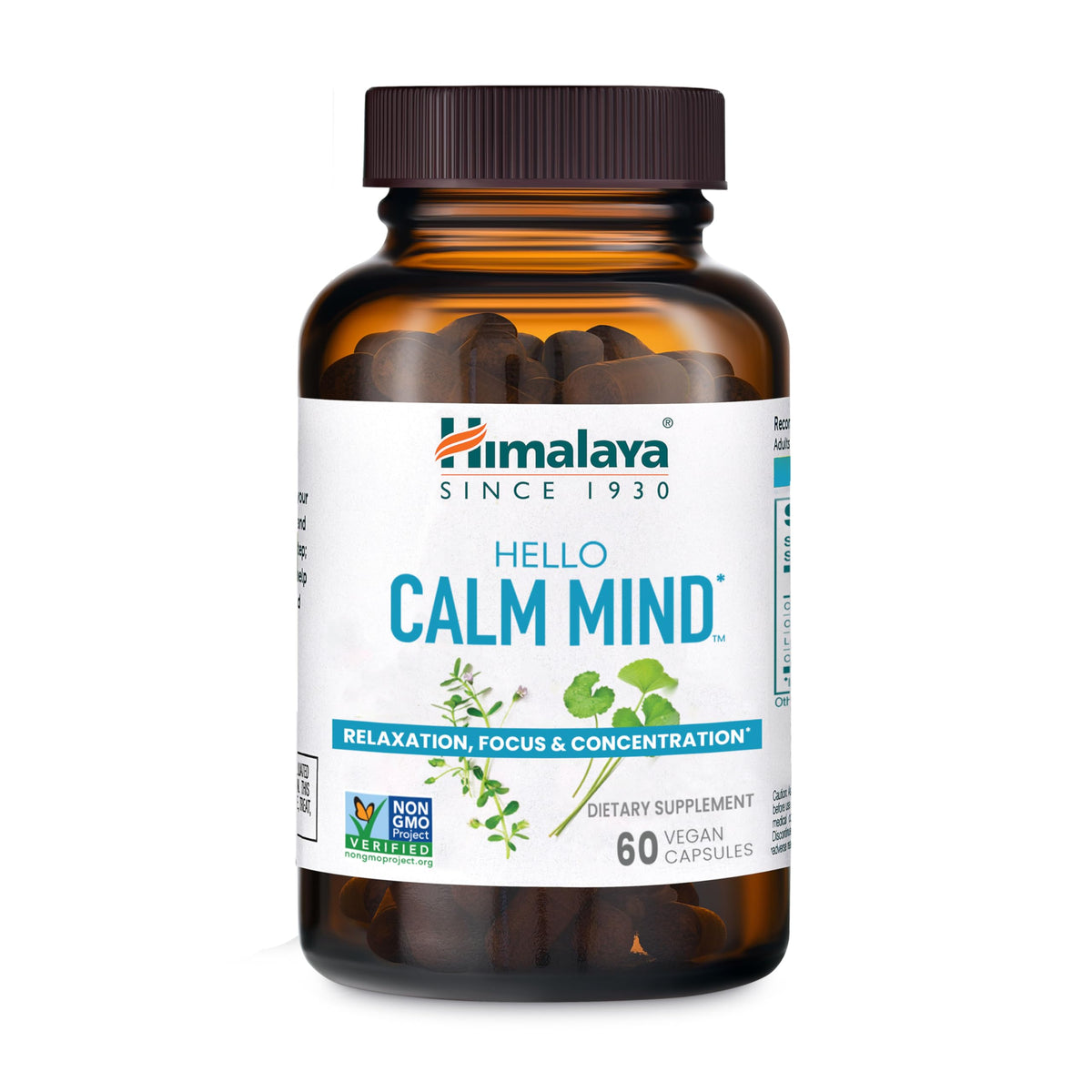 Himalaya Hello Calm Mind Bacopa Monnieri Supplement bottle front view