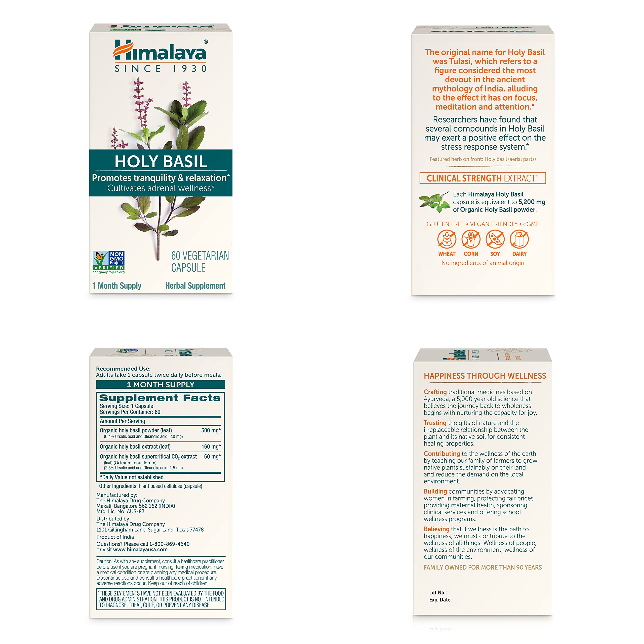 Himalaya Holy Basil Capsules opened bottle