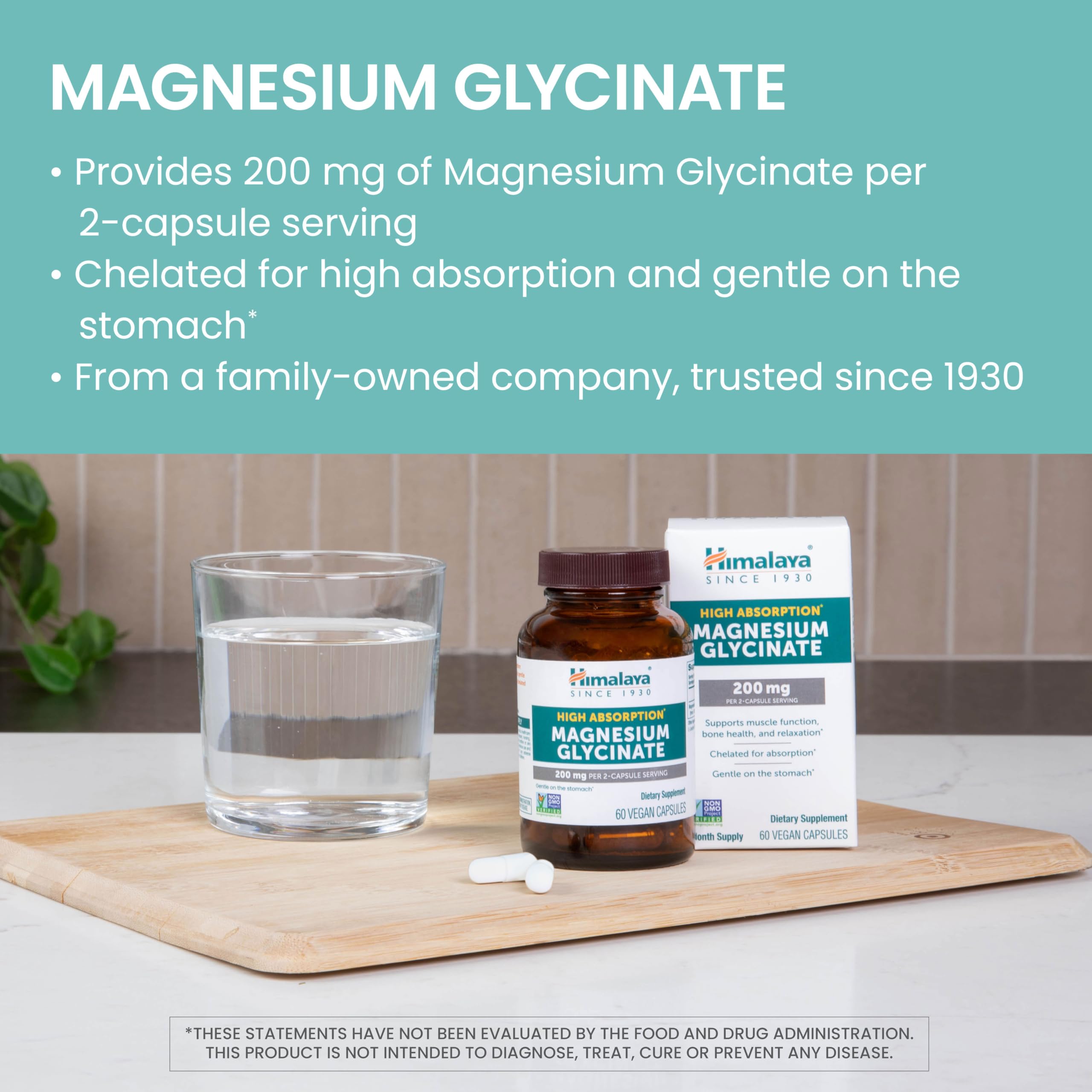 Himalaya Magnesium Glycinate 200mg bottle with label