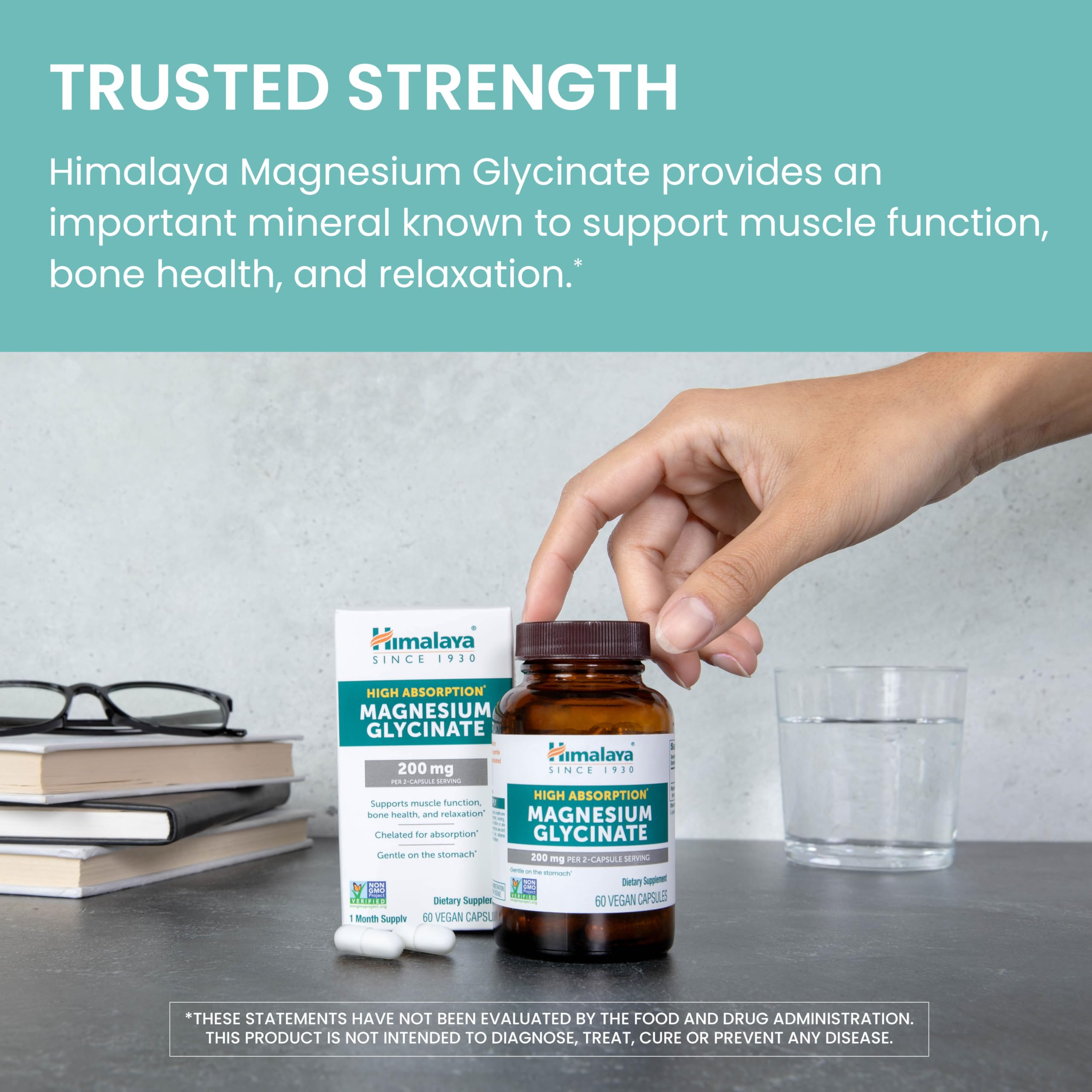Himalaya Magnesium Glycinate ingredients list on packaging