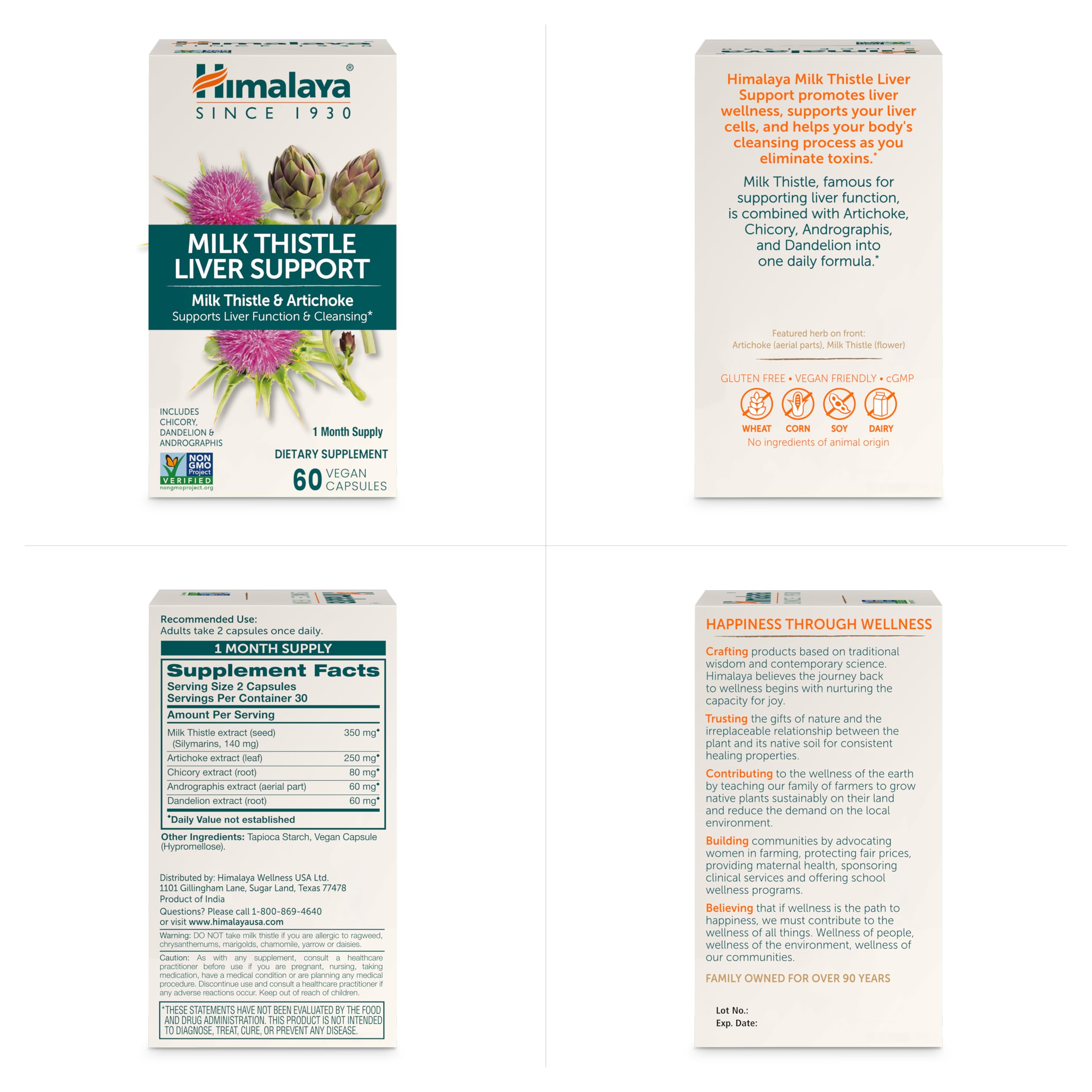 Himalaya Milk Thistle Supplement open with capsules