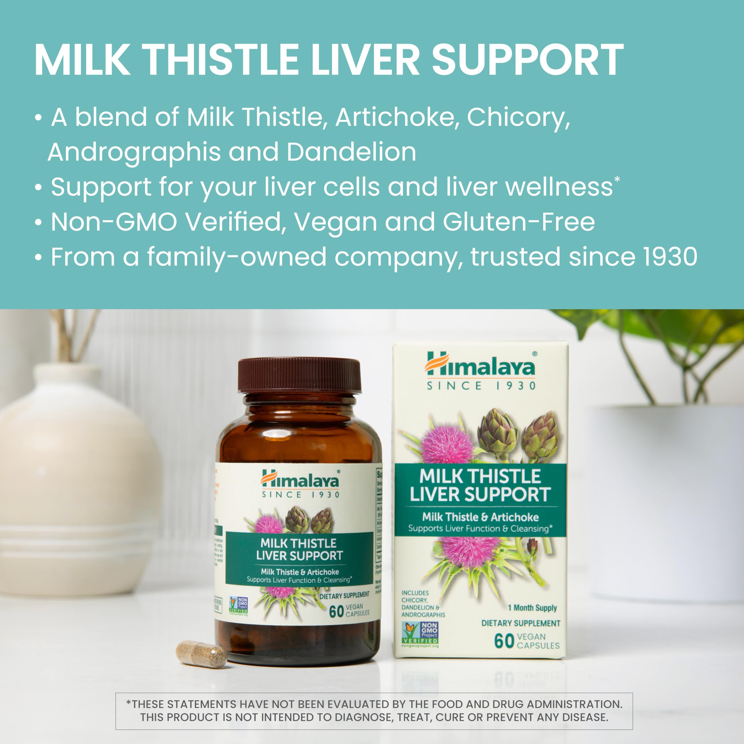 Himalaya Milk Thistle Supplement vegan capsule close-up