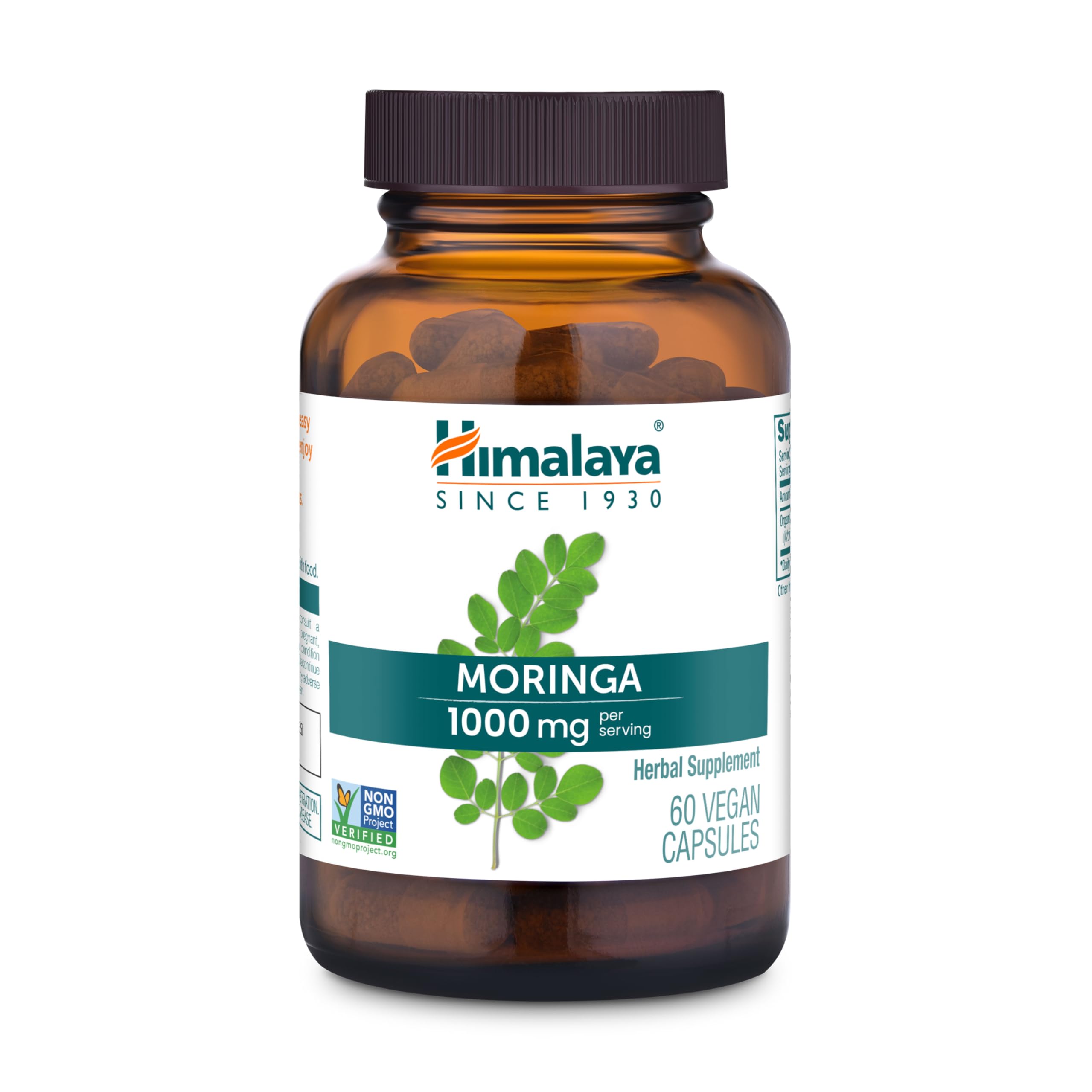 Himalaya Moringa Capsules 1000mg front view with packaging