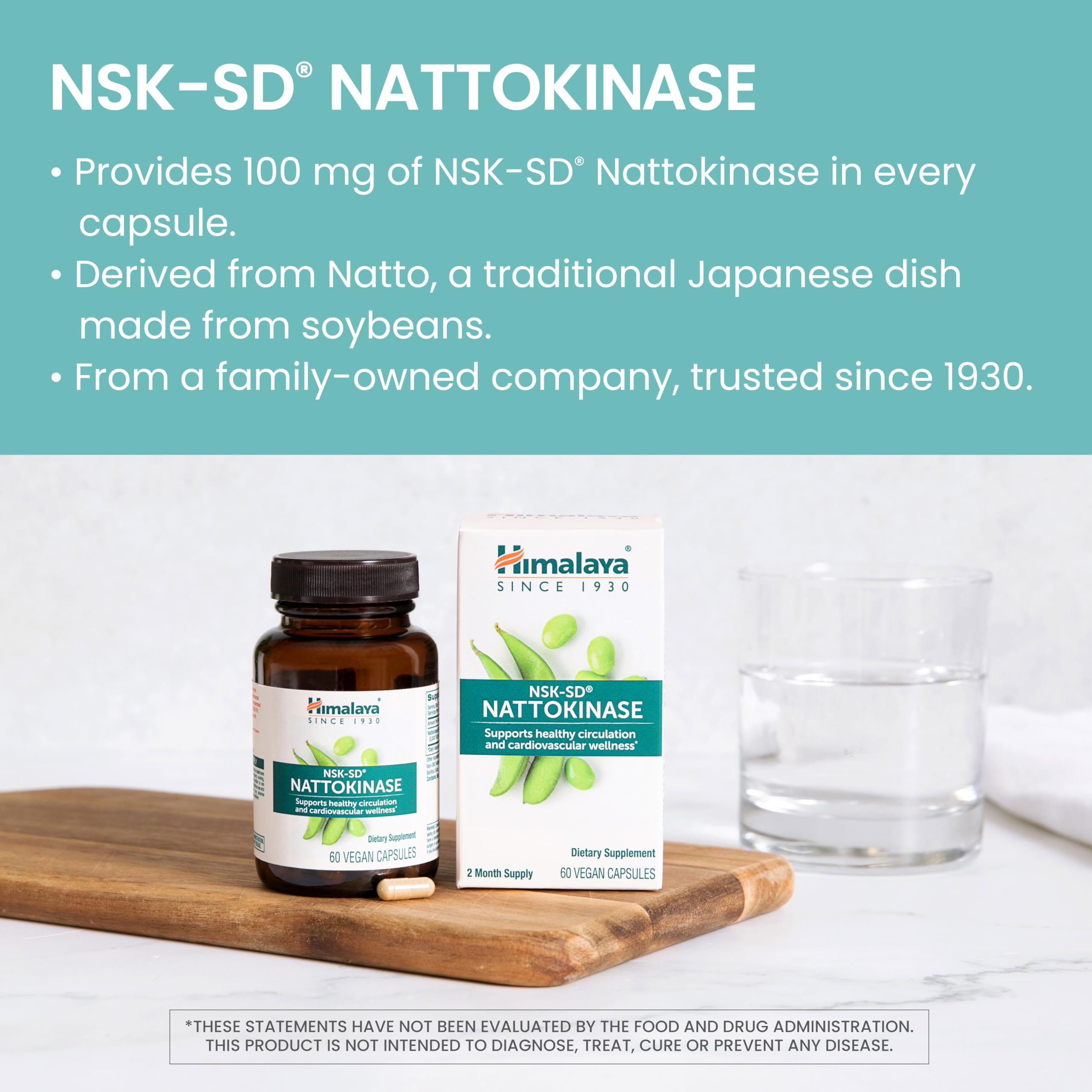 Himalaya NSK-SD Nattokinase 100mg Capsules back view