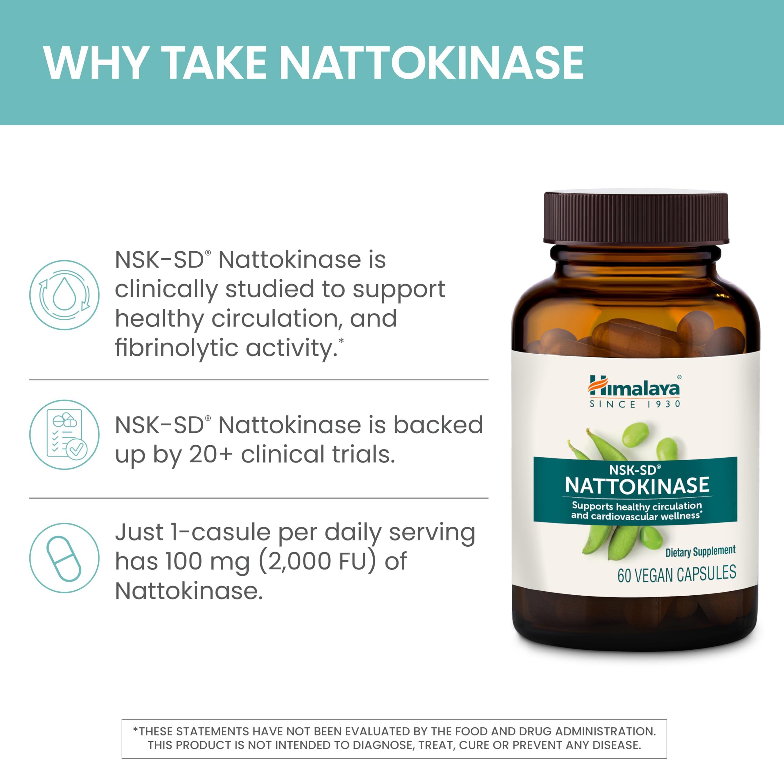 Himalaya NSK-SD Nattokinase 100mg Capsules with packaging