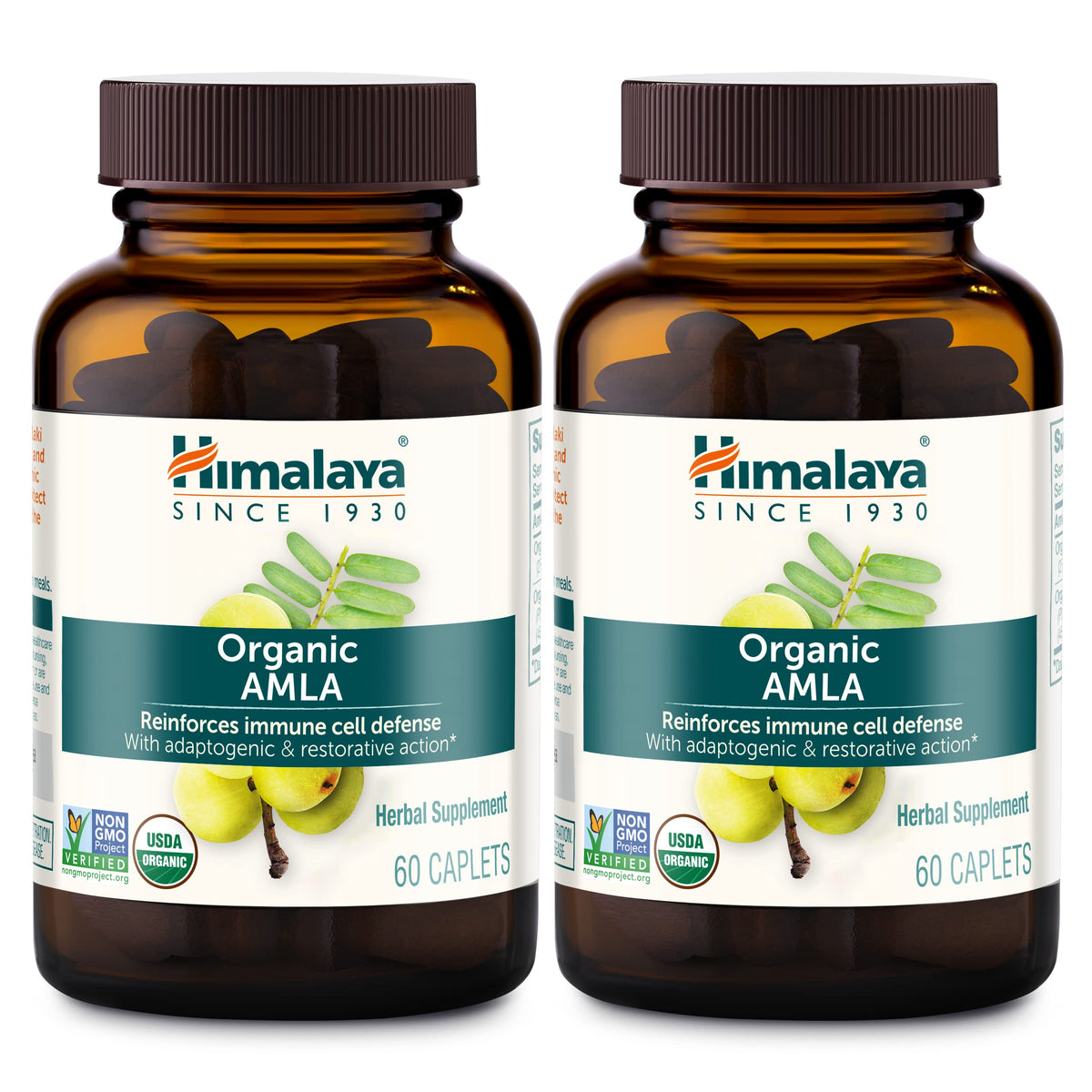 Himalaya Organic Amla caplet front view with packaging
