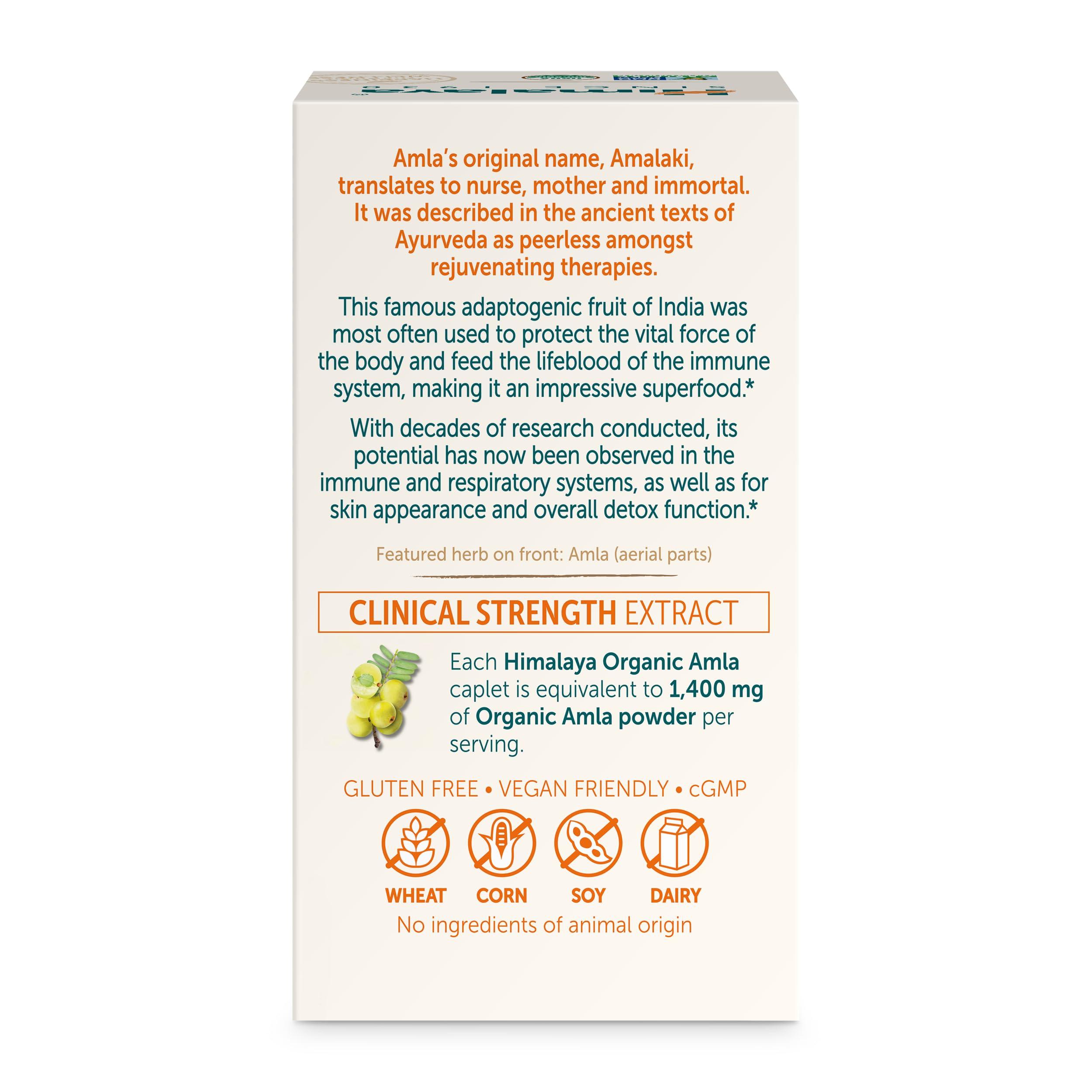 Himalaya Organic Amla caplets in a clear container