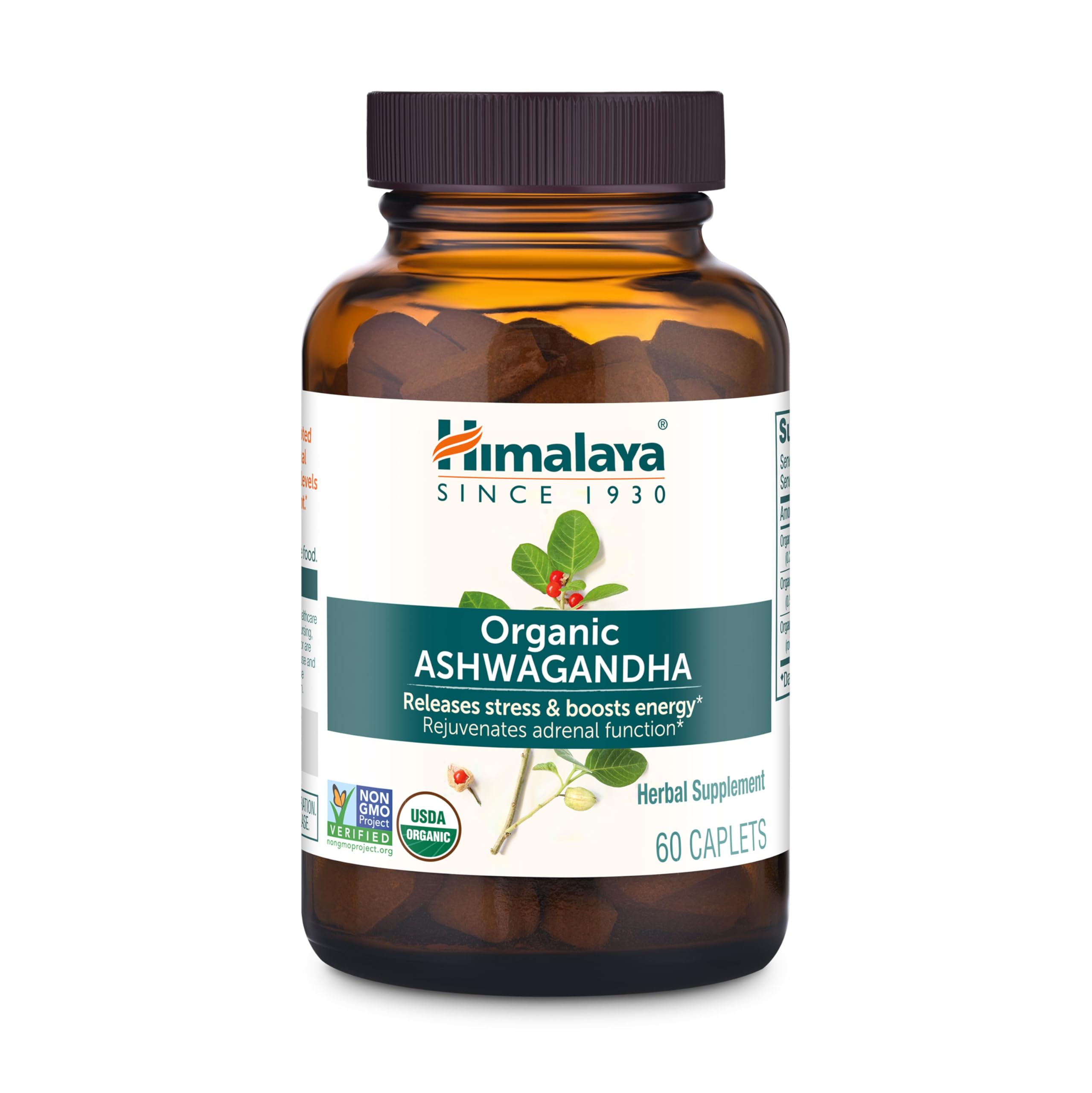 Himalaya Organic Ashwagandha Supplement 380mg front view