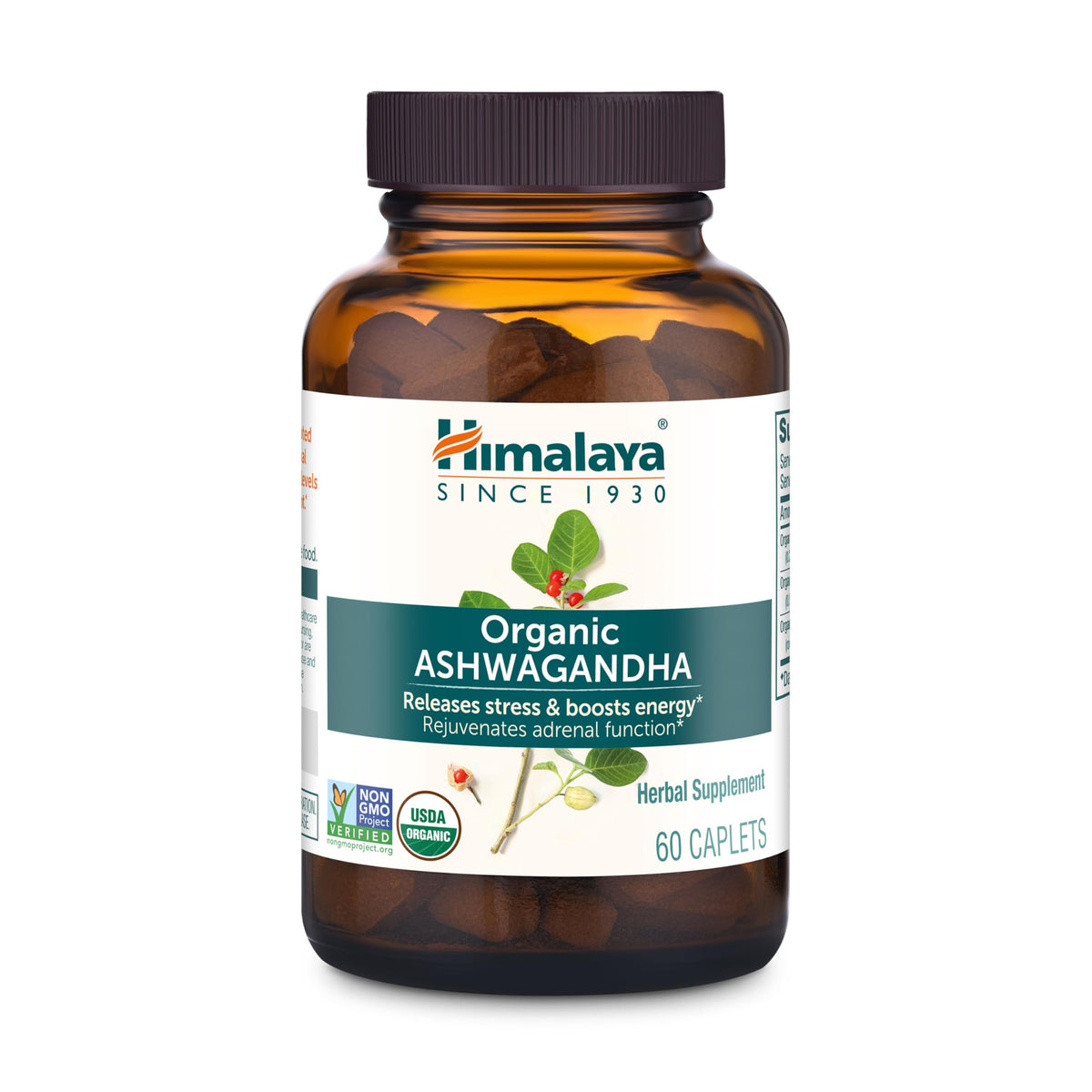 Himalaya Organic Ashwagandha Supplement 380mg front view