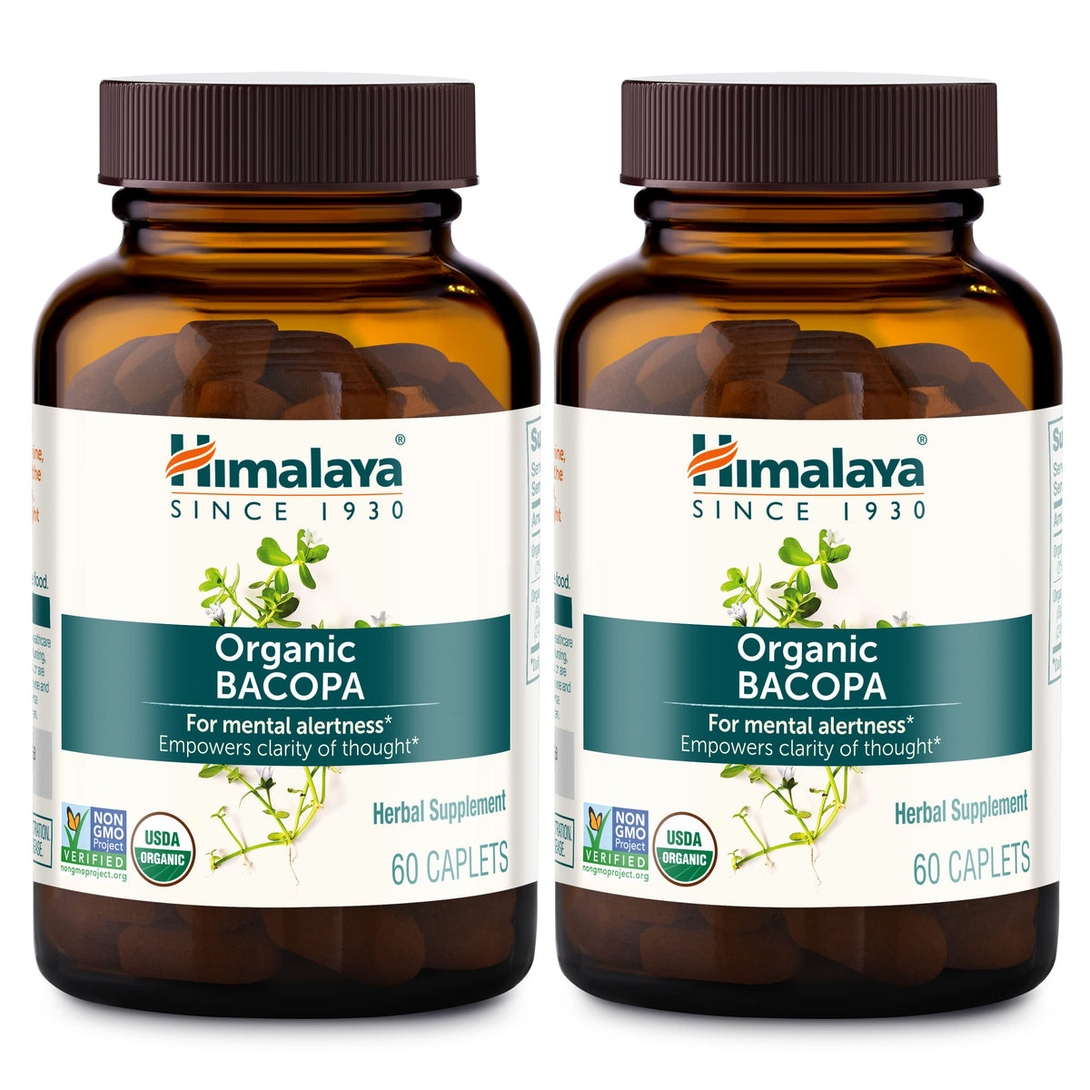 Himalaya Organic Bacopa Monnieri 60 caplets front view