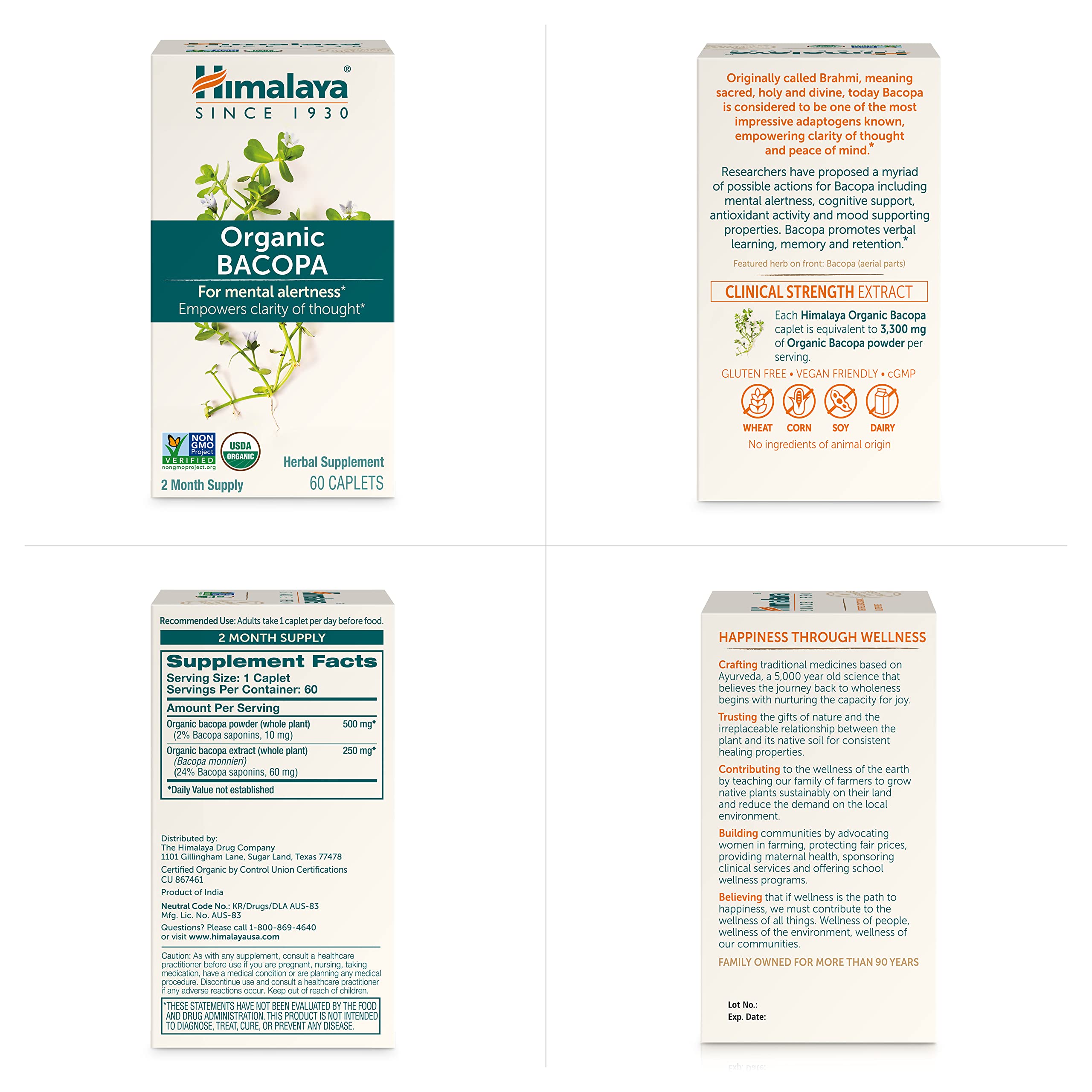 Himalaya Organic Bacopa Monnieri product packaging