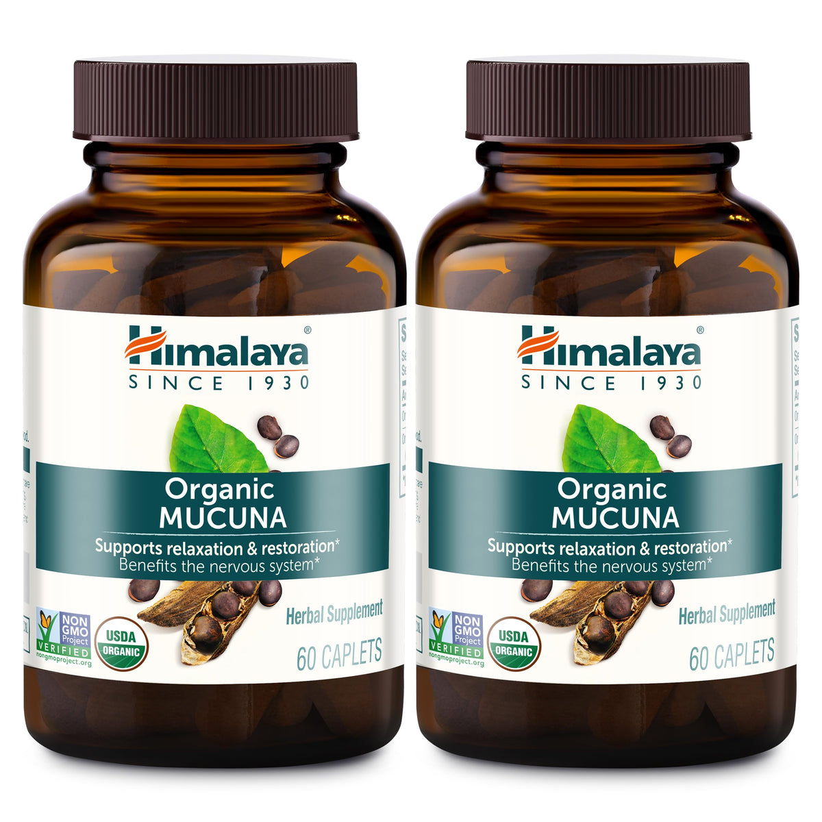 Himalaya Organic Mucuna Pruriens supplement front view packaging