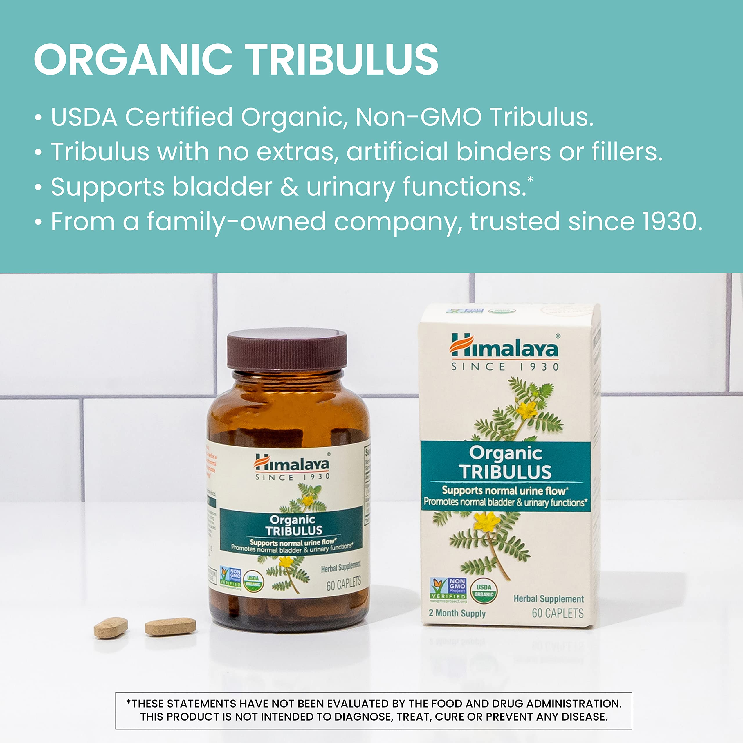 Himalaya Organic Tribulus 86g back view with ingredient list
