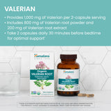 Himalaya Organic Valerian Root 1000mg vegan capsules side view