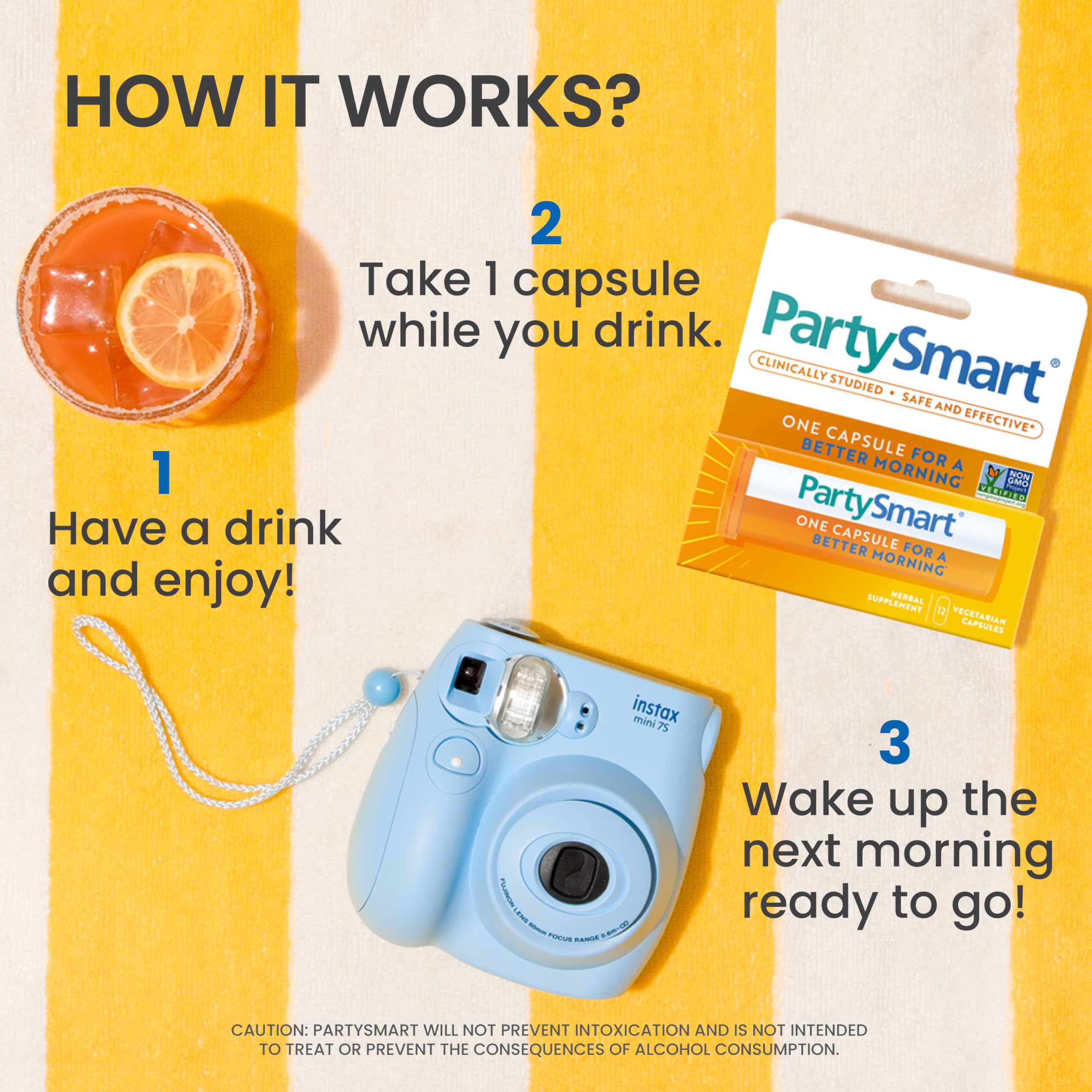 Himalaya PartySmart Capsules with a glass of water