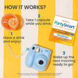 Himalaya PartySmart Capsules with a glass of water