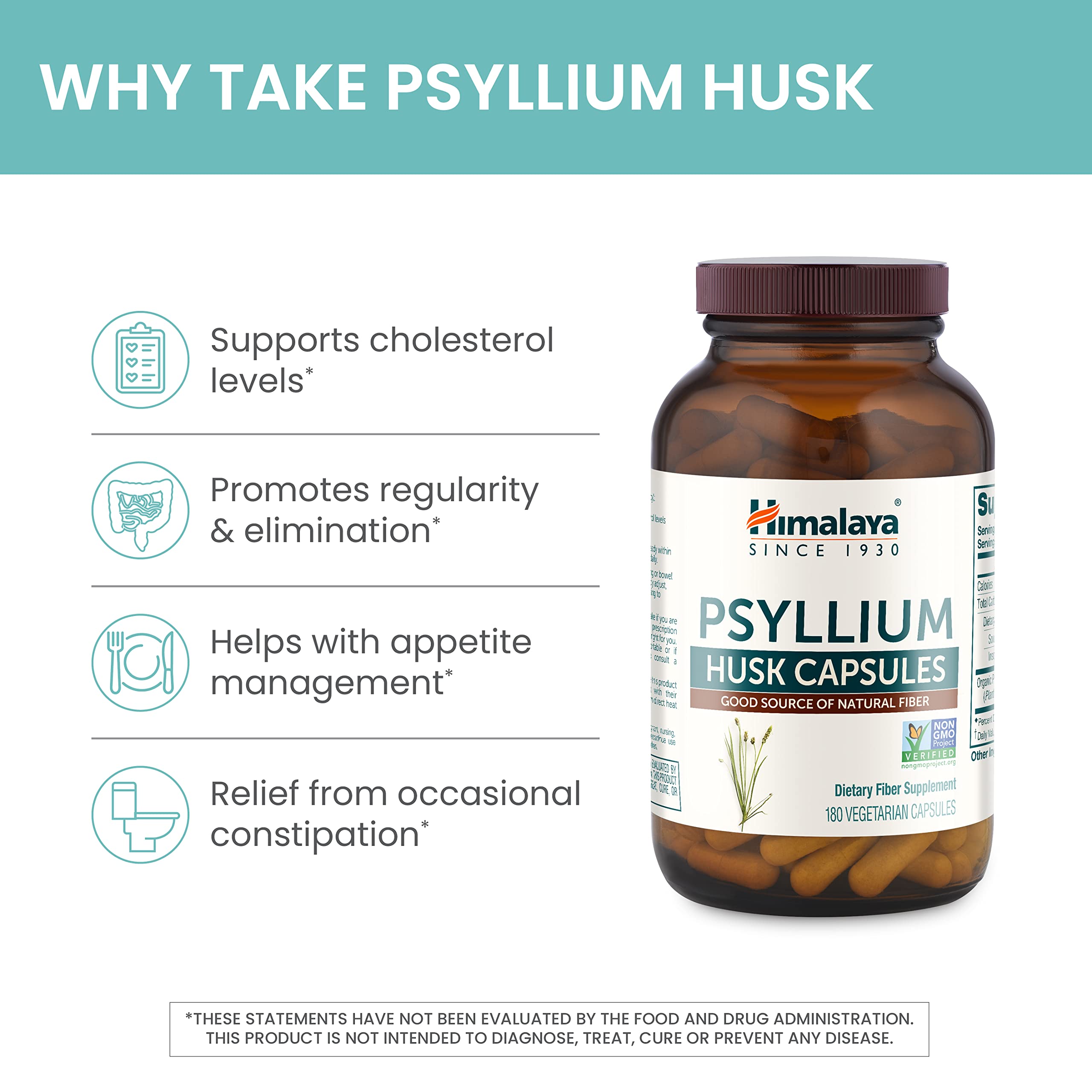 Himalaya Psyllium Husk Powder Capsules on a wooden table