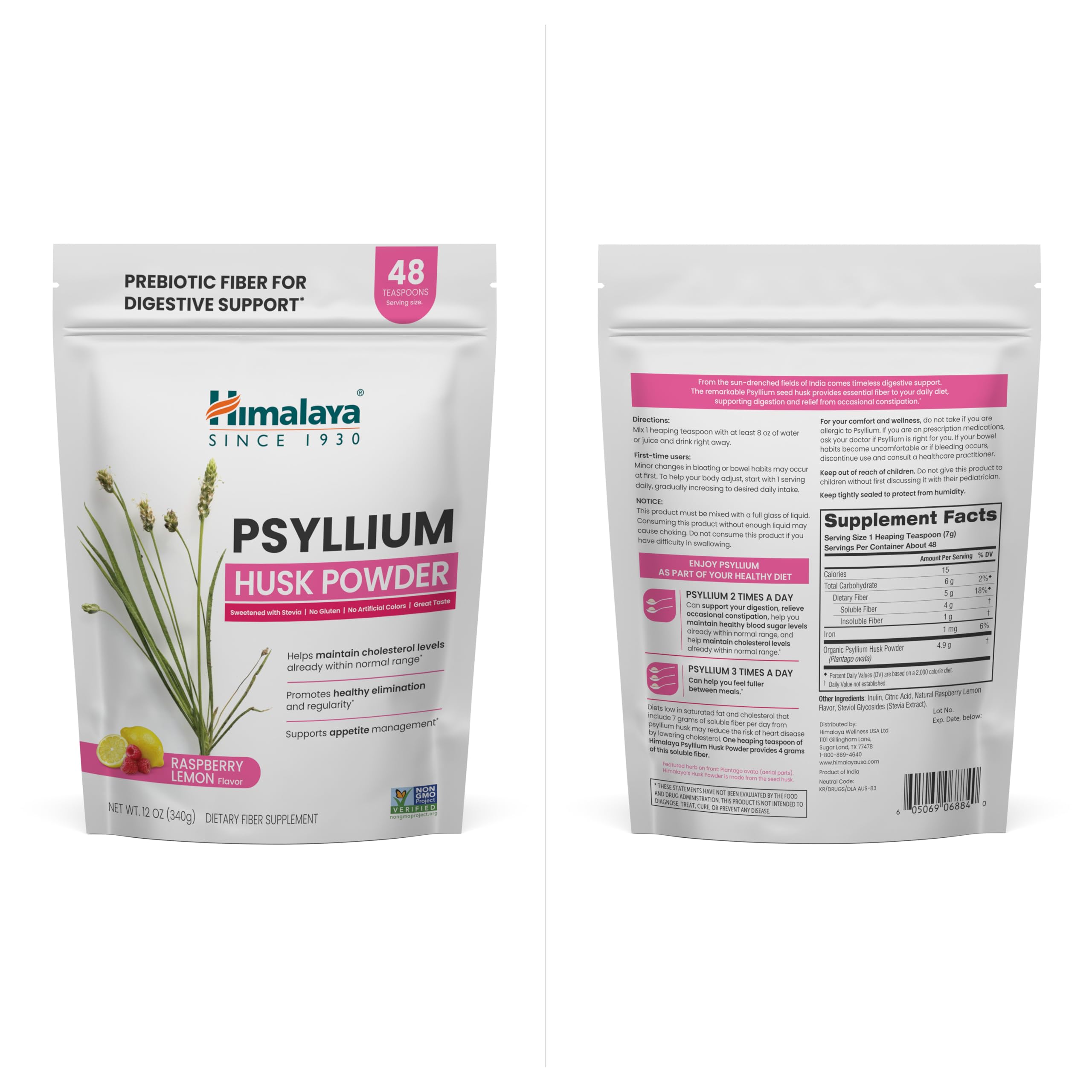 Himalaya Raspberry Lemon Psyllium Husk Powder packaging