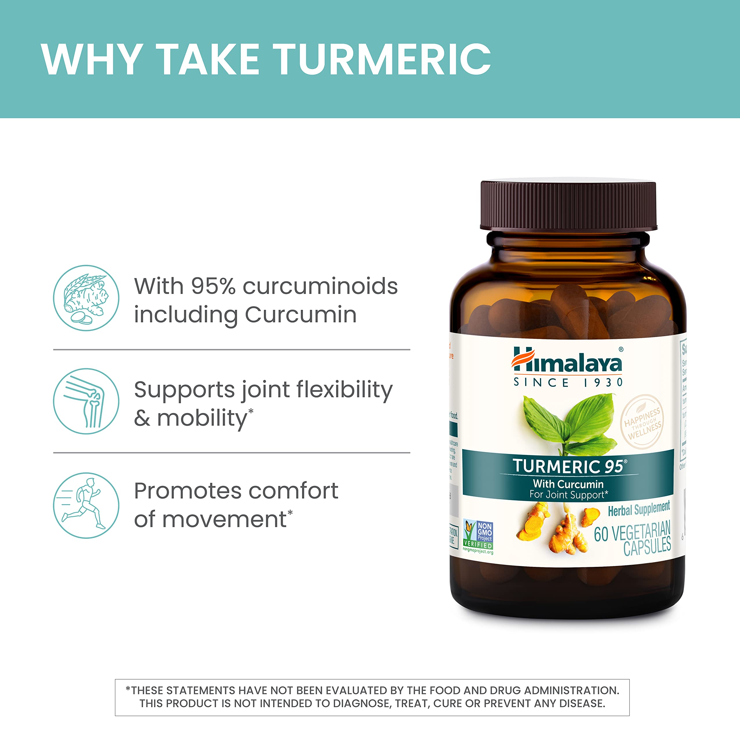 Himalaya Turmeric 95 capsules in a clear view
