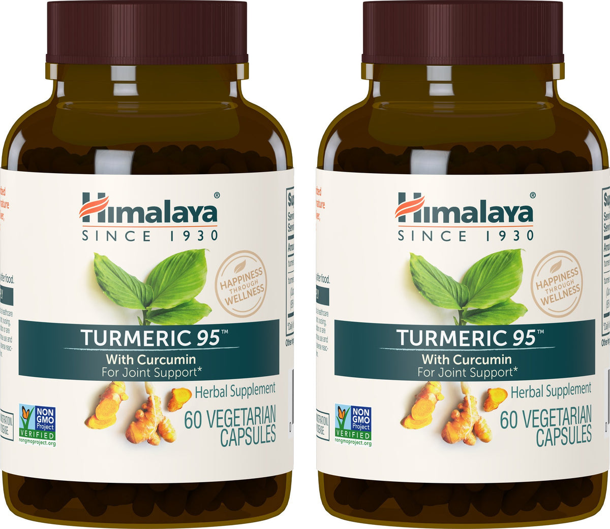 Himalaya Turmeric 95 Herbal Supplement front view with packaging