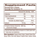 Himalaya Turmeric Chews ingredients list on the back of packaging