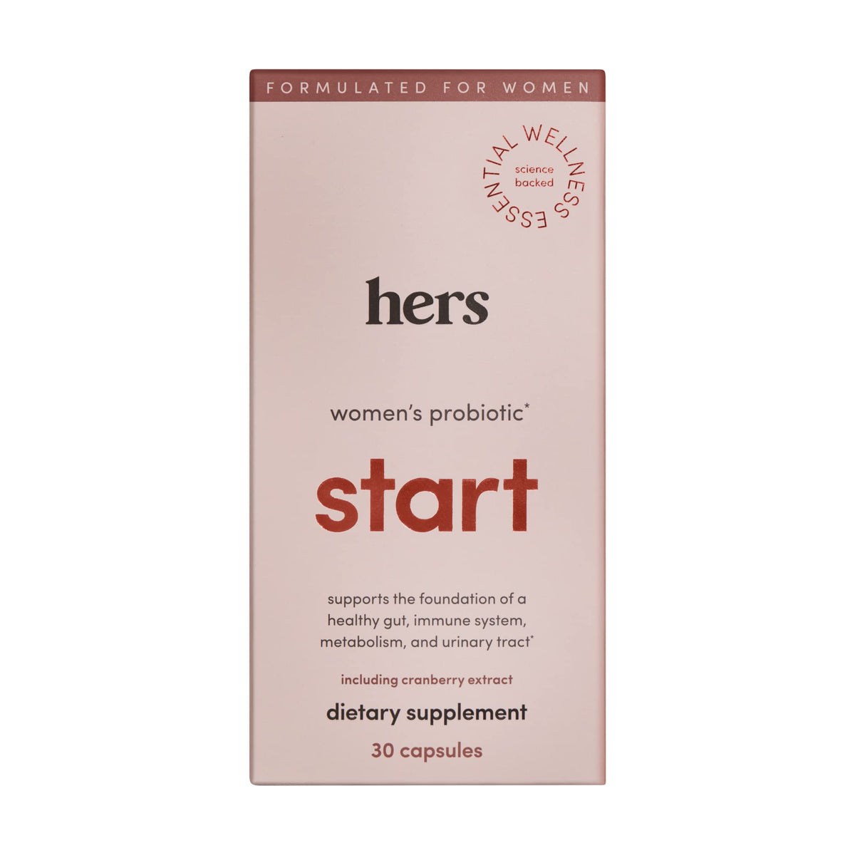 HIMS & HERS Start Probiotic Supplement 30 Capsules front view
