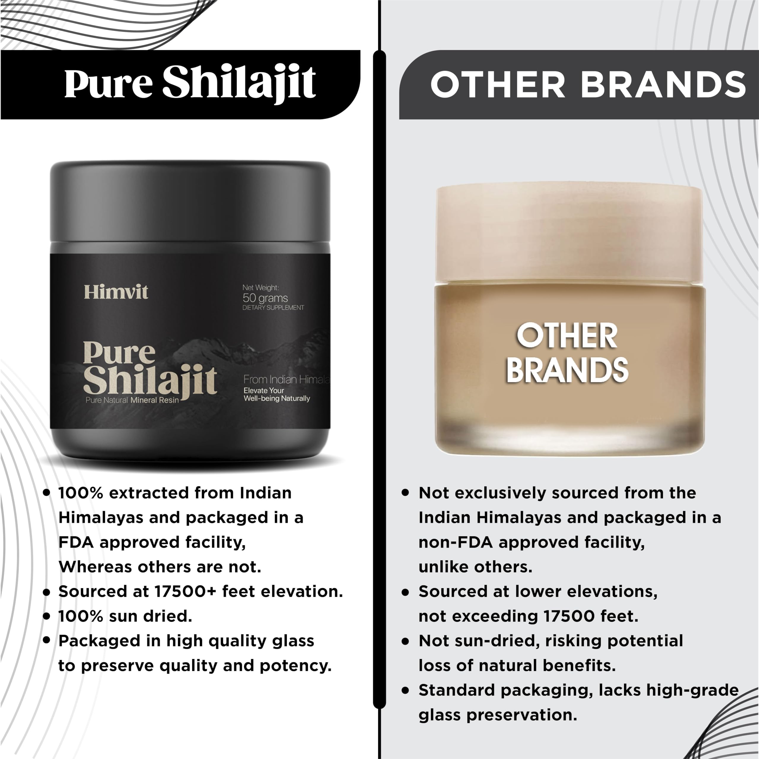 himvit Pure Himalayan Shilajit Resin in a spoon