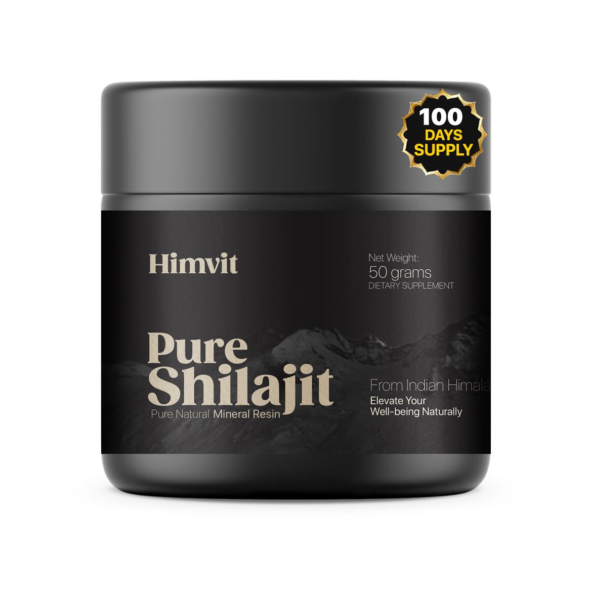 himvit Pure Himalayan Shilajit Resin jar front view