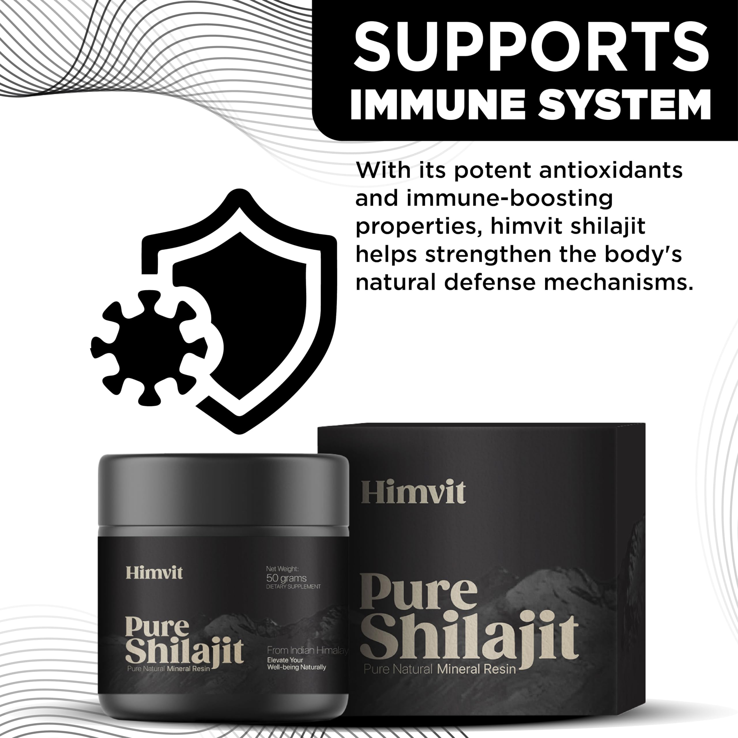 himvit Pure Himalayan Shilajit Resin jar on a wooden table