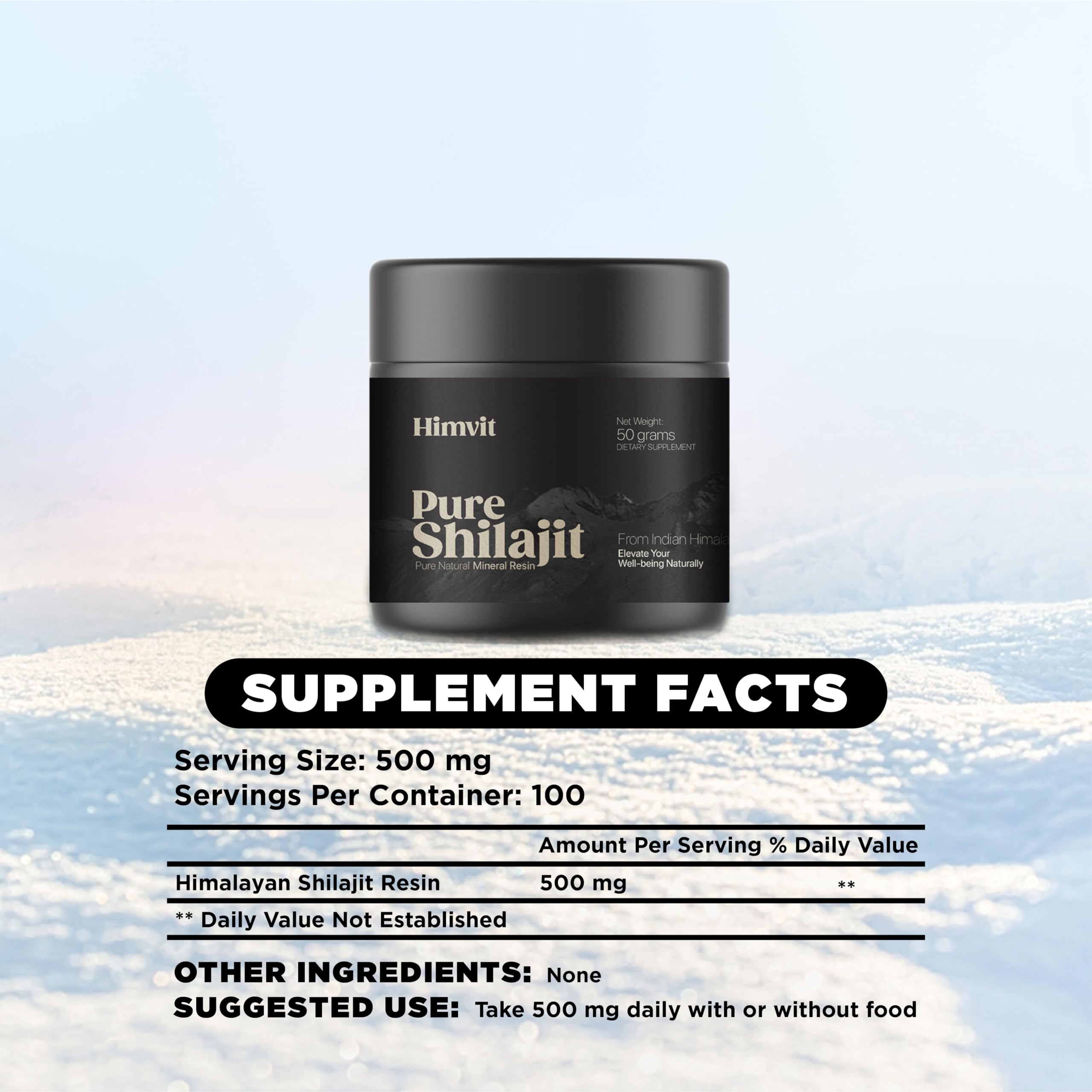 himvit Pure Himalayan Shilajit Resin with natural background