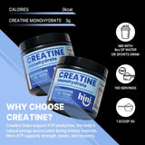 HINI Creatine Monohydrate 300g jar on a gym bench