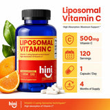 HINI Liposomal Vitamin C 500mg capsule bottle side view