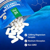 HiPlus Magnesium Complex Supplement 1200mg vegan capsule close-up