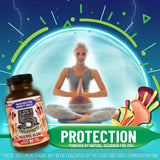 Hippie Farms All Natural Mushroom Supplement on a wooden table